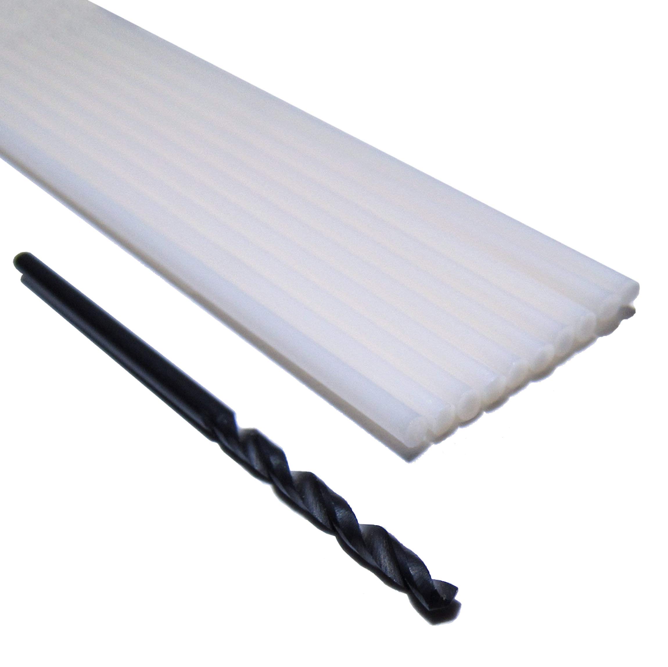 Guitar Side Dot Fret Marker Material – 10 Pack – 1.5 mm – White - Includes 1.5 mm Drill for Installation
