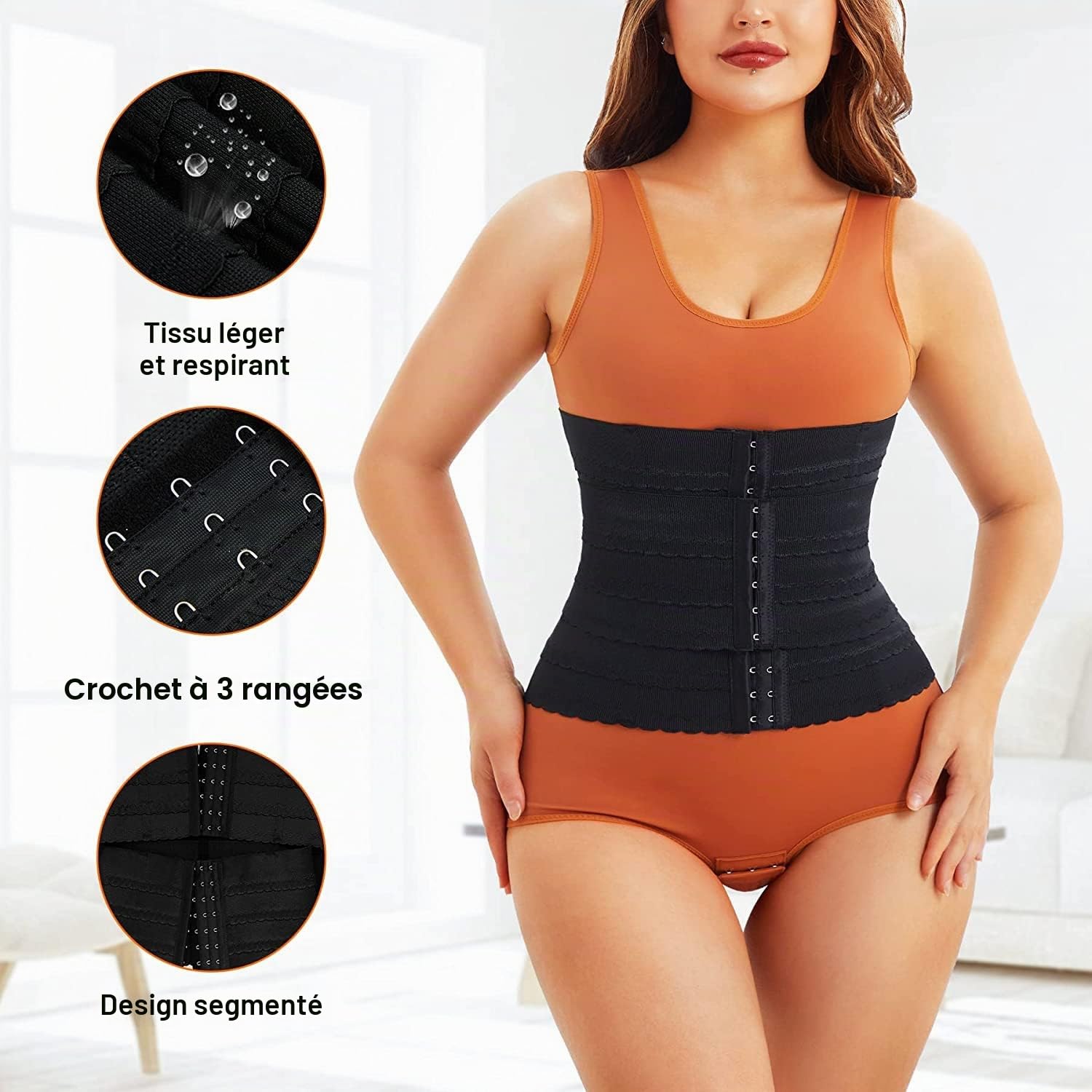 Gotoly Femme Gaine Amincissante Corset Minceur Serre Taille Body Sculptant Ventre Plat Waist Tranier Gainant Ceinture