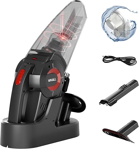Miniatura 1 de whall Aspiradoras inalámbricas de mano para automóvil, uso húmedo y seco, aspiradoras fuertes de 9000 Pa, aspiradora portátil recargable con LED,