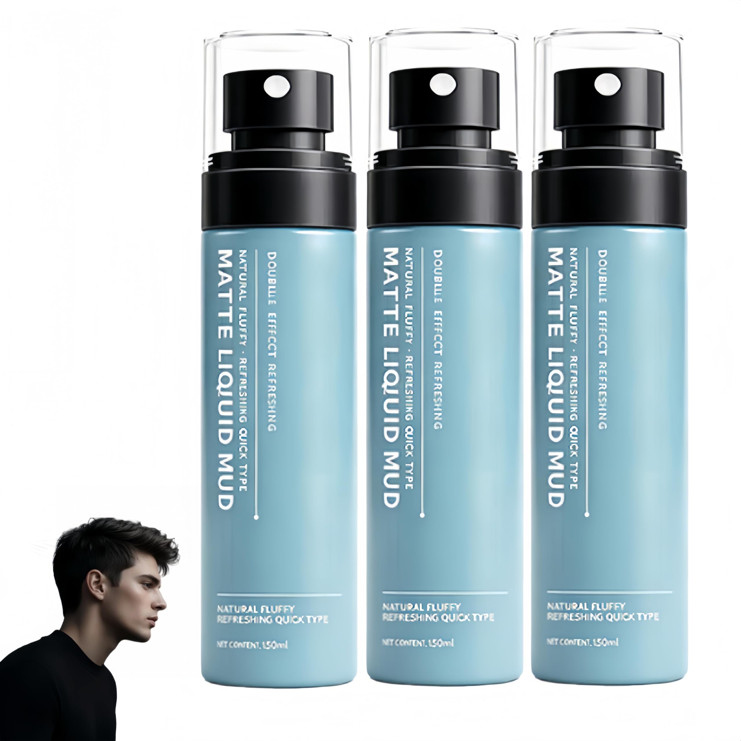 Schnell trocknendes Styling-Mud-Spray mit mattem Finish für Männer (3pcs) | Nicht fettendes Spray mit mattem Finish – für starken Halt und luftiges Volumen beim Haarstyling für Männer