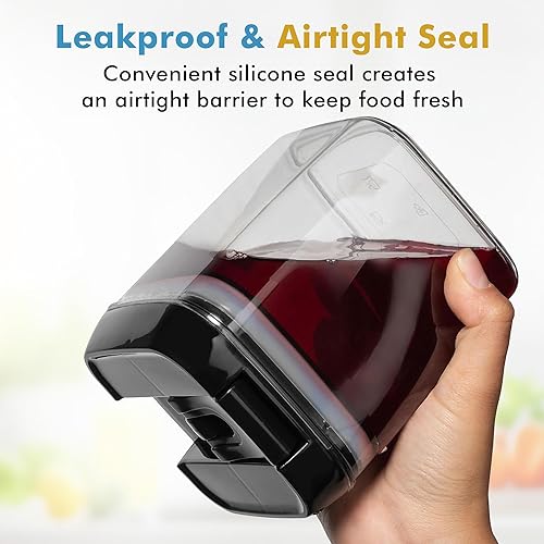 Miniatura 2 de Shazo 6 recipientes herméticos de almacenamiento de alimentos, recipientes de plástico transparente sin BPA para aperitivos y especias con tapas de