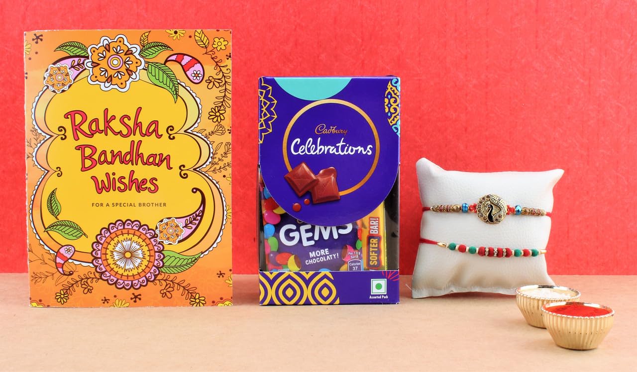 SFU E Com Set Of 2 Rakhi With Cadbury Celebration Chocolate Gift Hamper | Set Of 2 Rakhi With Rakhi Greeting Card, Cadbury Celebration | 022-image-44