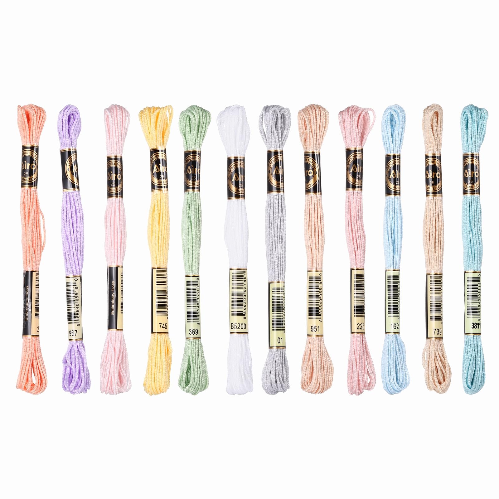 PATIKIL 12 Skeins Embroidery Floss Polyester Embroidery Threads Bracelets String for Cross-Stitch Hand Embroidery, Candy Colors