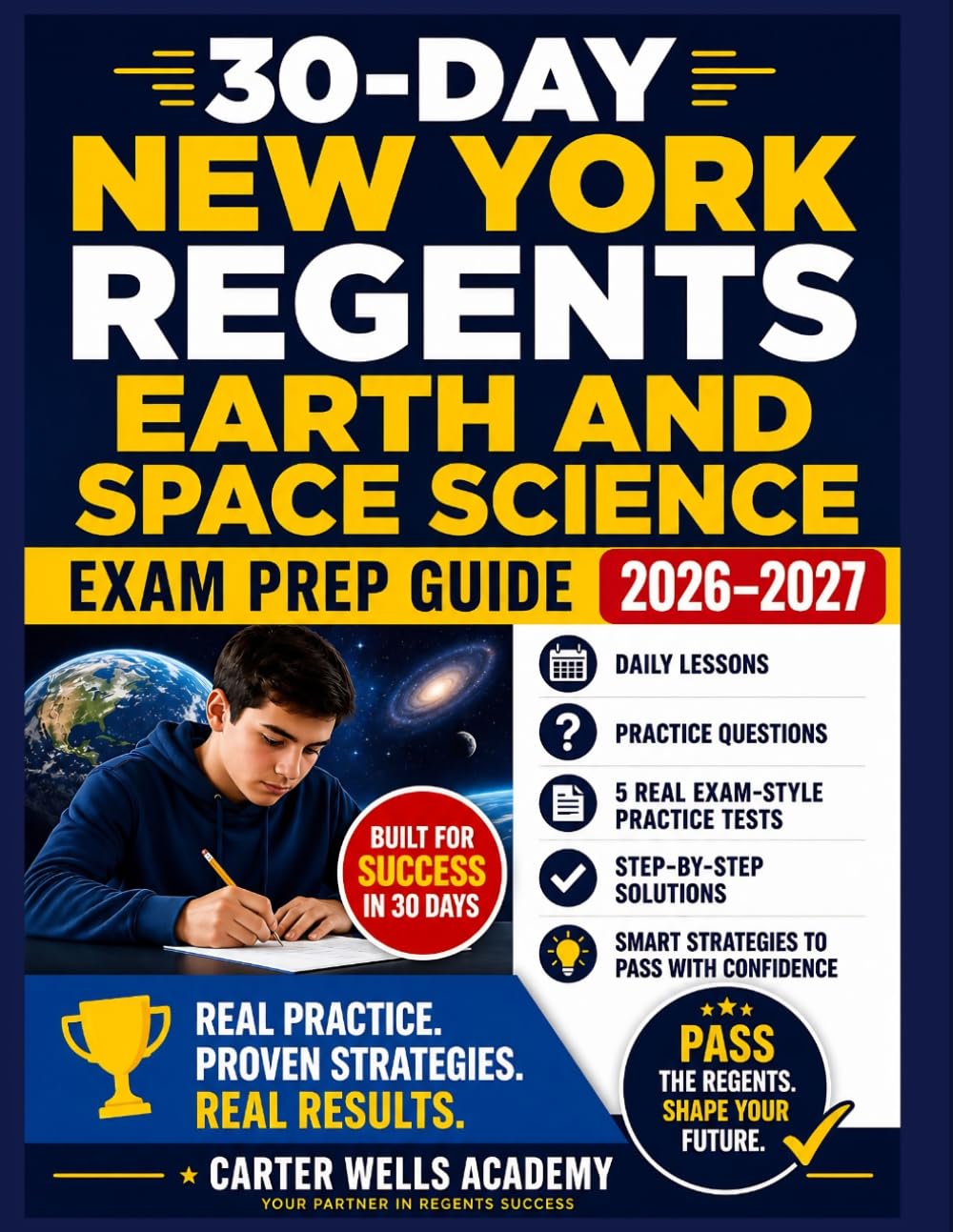 30-Day New York Regents Earth and Space Science Exam Prep Guide 2026–2027: Daily Lessons, Complete Earth Science Review, Practice Questions, 5 ... Key Diagrams (Regents Success in 30 Days™)