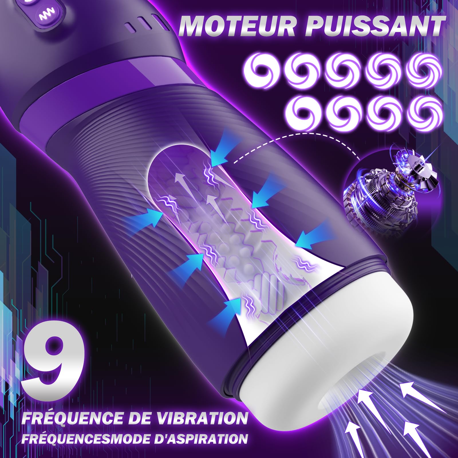 Masturbeuse homme Sex Toýs Homme Vaginette Ultra Réaliste avec 9 Modes vibration Et Succion Masturbâteur Mains Libres Sex Toys APP Control Vibration 3D Silicone Sextoyse Sextoy