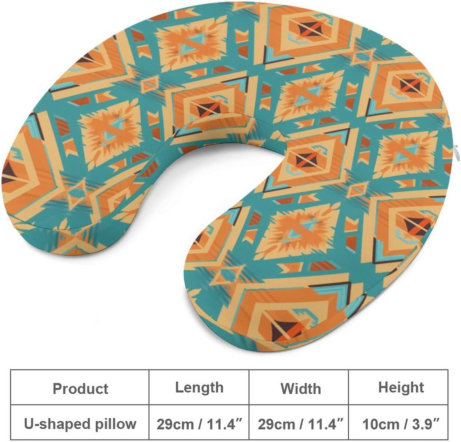 Tribal Ethnic Aztec Geometric U Shaped Neck Pillow Portable Travel Airplane Headrest Pillow Lightweight Support Pillow Cushion