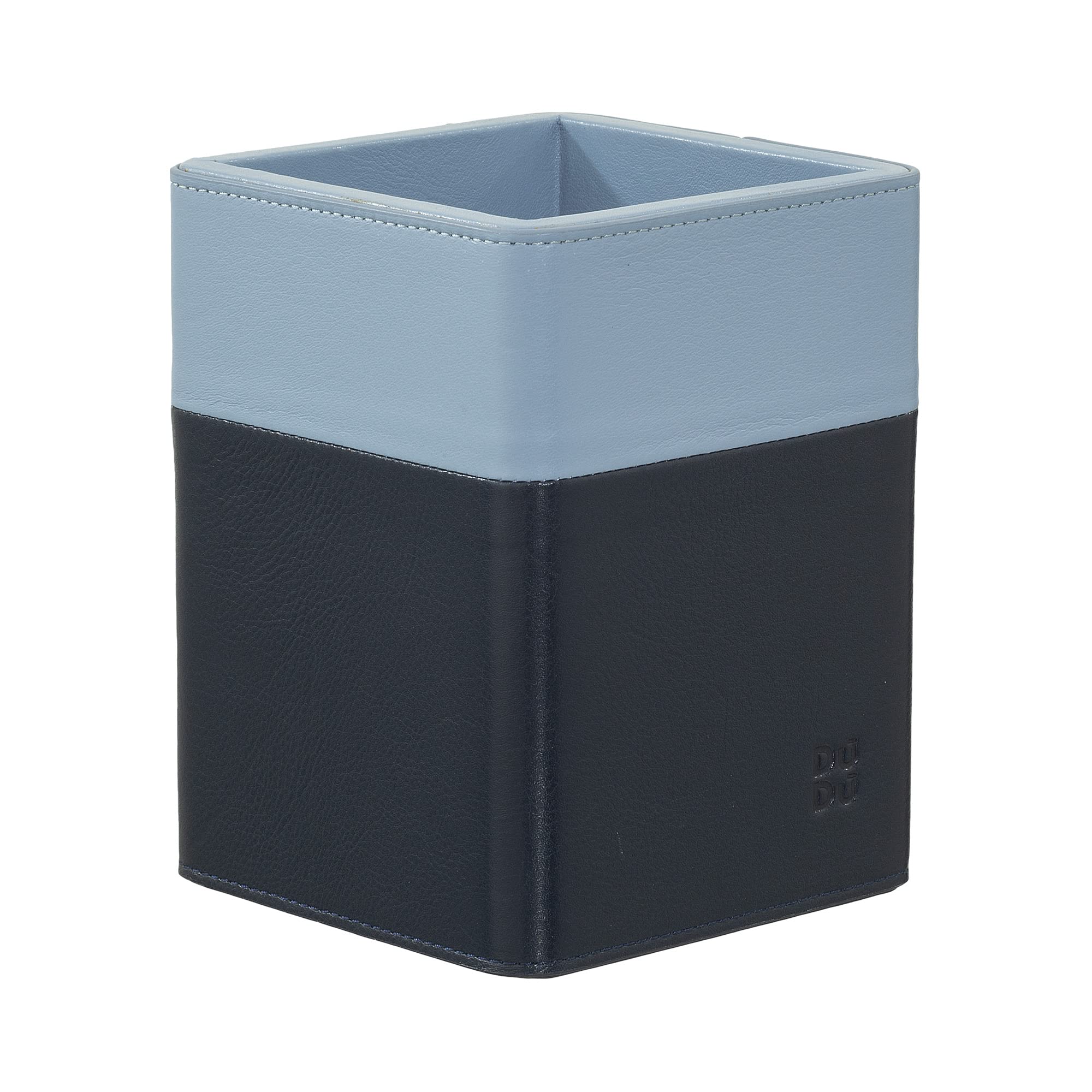 DUDU Portapenne da Scrivania in Pelle di Design, Porta Penne per Tavolo da Ufficio, Porta Matite Colorato Navy
