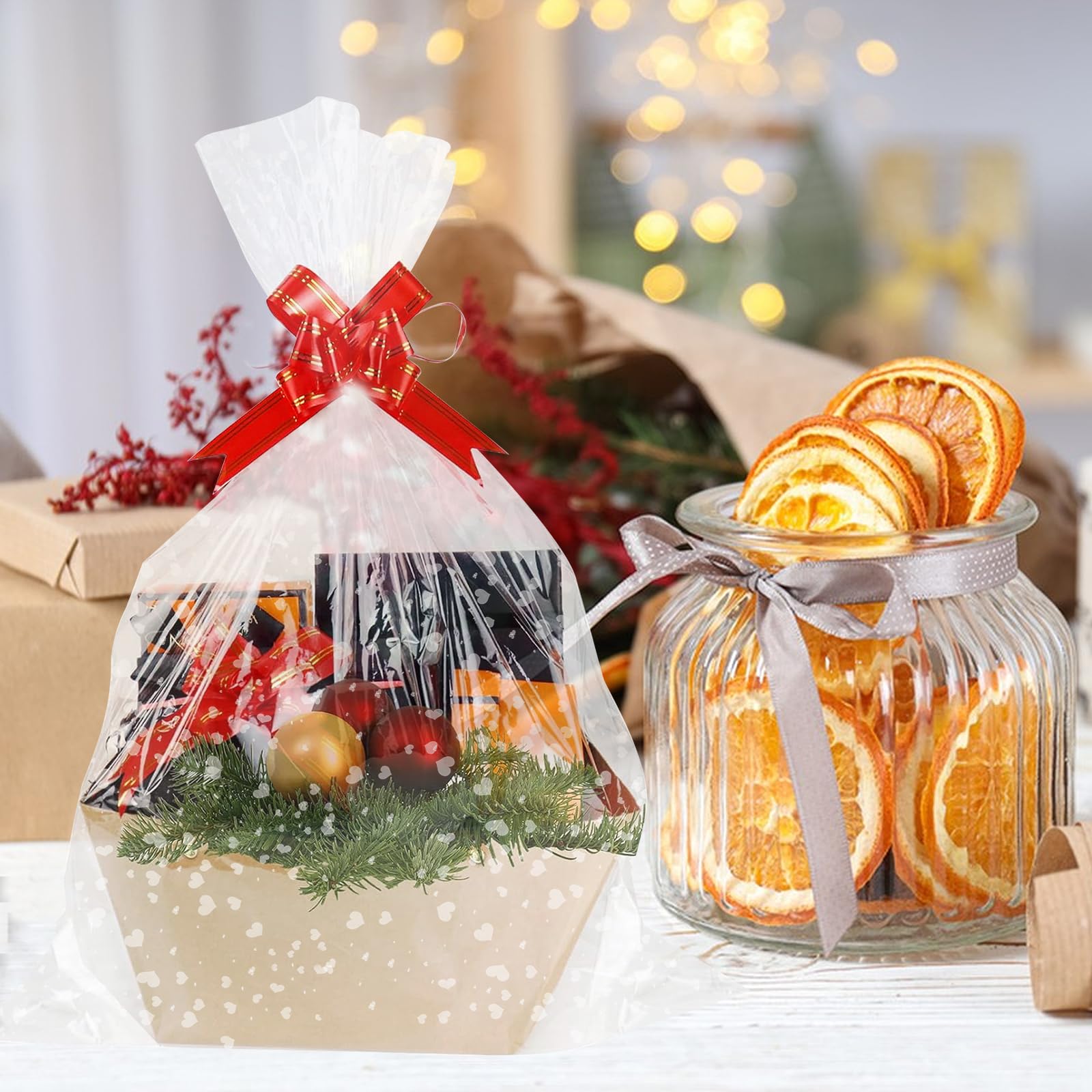 6 Cestini Regalo In Cartone Kraft Con Manici, Fiocchi E Buste – Kit Fai Da Te Per Bomboniere Matrimonio, Compleanno E San Valentino