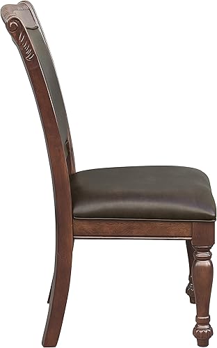 Miniatura 9 de Juego de 2 sillones de comedor de estilo tradicional, muebles tapizados de madera para comedor, mesa de cocina, juegos de sillas, marrón, 2 juegos