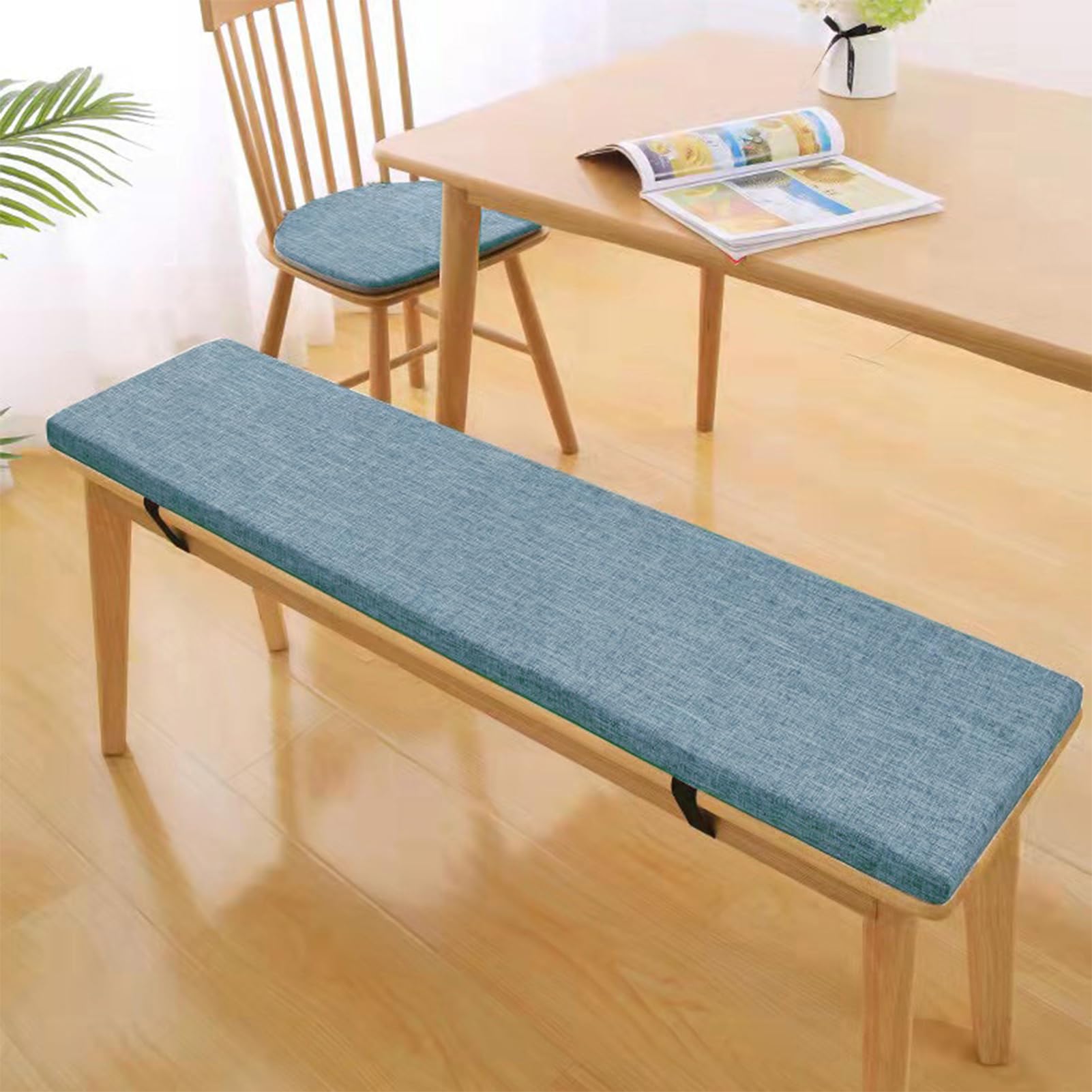bay window sill seat cushion 190 * 45 * 3cm Removable Seat Pad cover，Linen, Non-Slip Pad for Shoe Bench Rack, Window, Piano, Dining