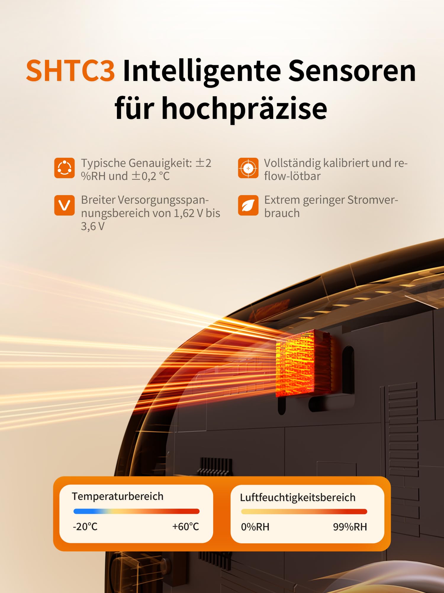 Heiman Smart Thermometer Hygrometer Innen HS3HT-2R mit Heiman Gateway | 3x Thermo-Hygrometer mit LCD, Raumklima-Monitoring per App, Datenexport, kompatibel mit Google Home, IFTTT & Home Assistant
