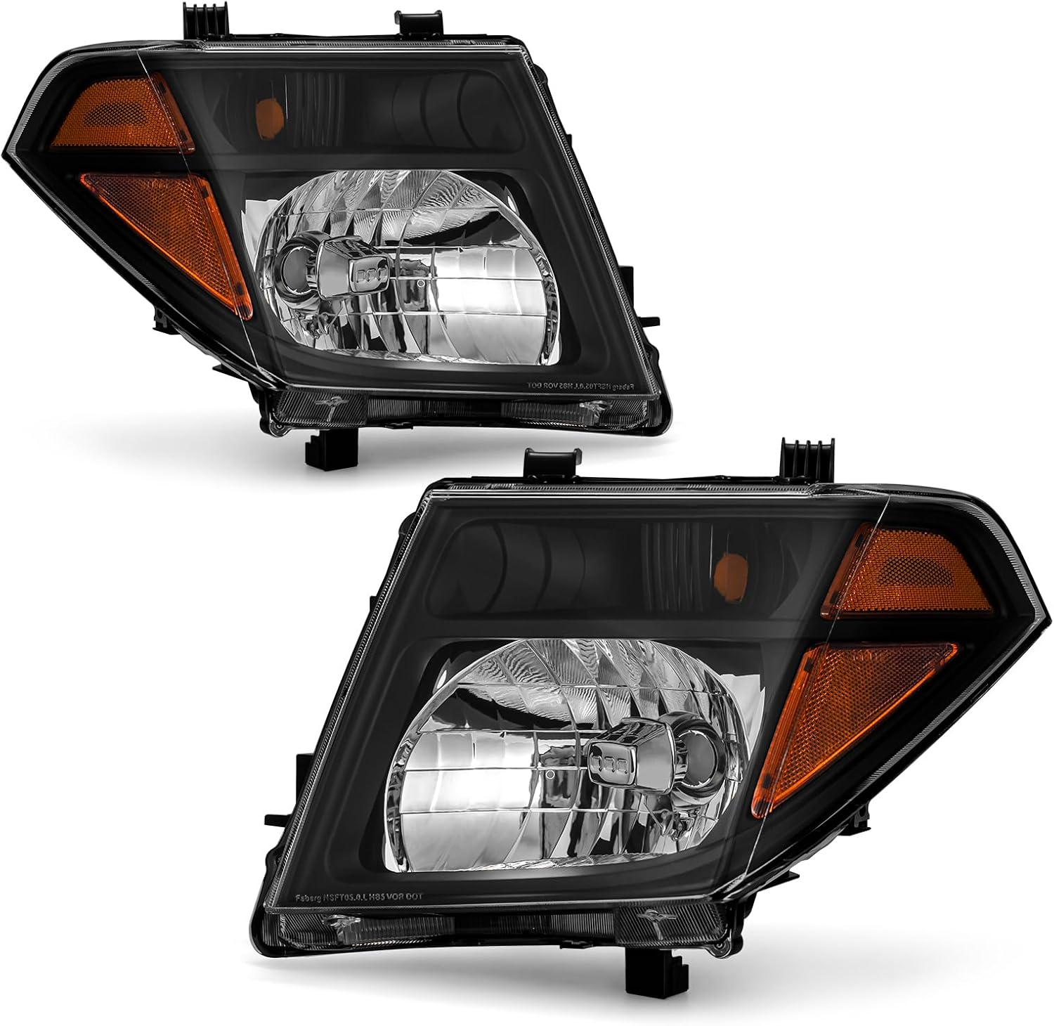 Headlight Assembly for 2005-2007 Pathfinder/2005 2006 2007 2008 Nissan Frontier Black headlight Driver and passenger side(No Bulbs)