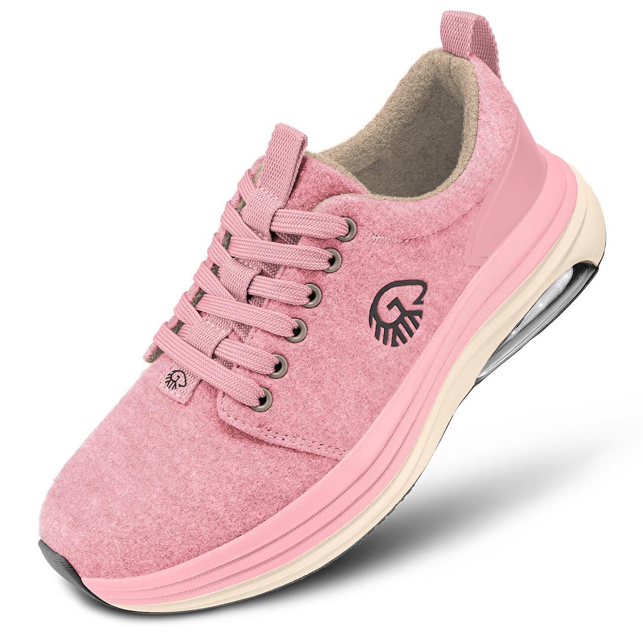 Giesswein Merino Curve Max Women - Merino Sneaker mit Stoß absorbierendem Luftpolster - Komfortabler Aktivschuh mit Wechselfußbett - Langlebige Naturkautschuk Sohle für Beste Bodenhaftung