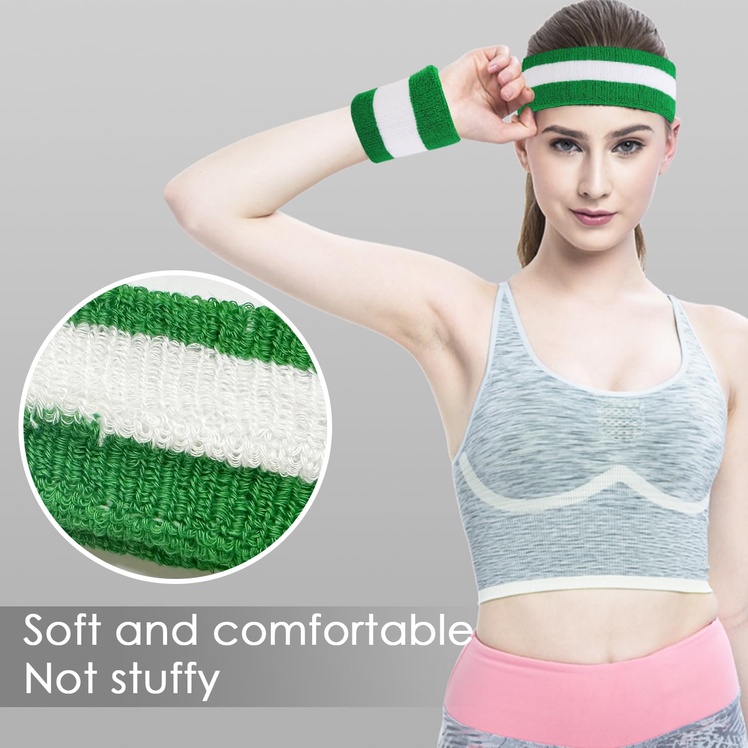 3 Piece Headband and Sweatband Set Rainbow Set - Exercises, Sports Running - LGBTQIA2s Unisex Pride Events - One Size - By TRIXES