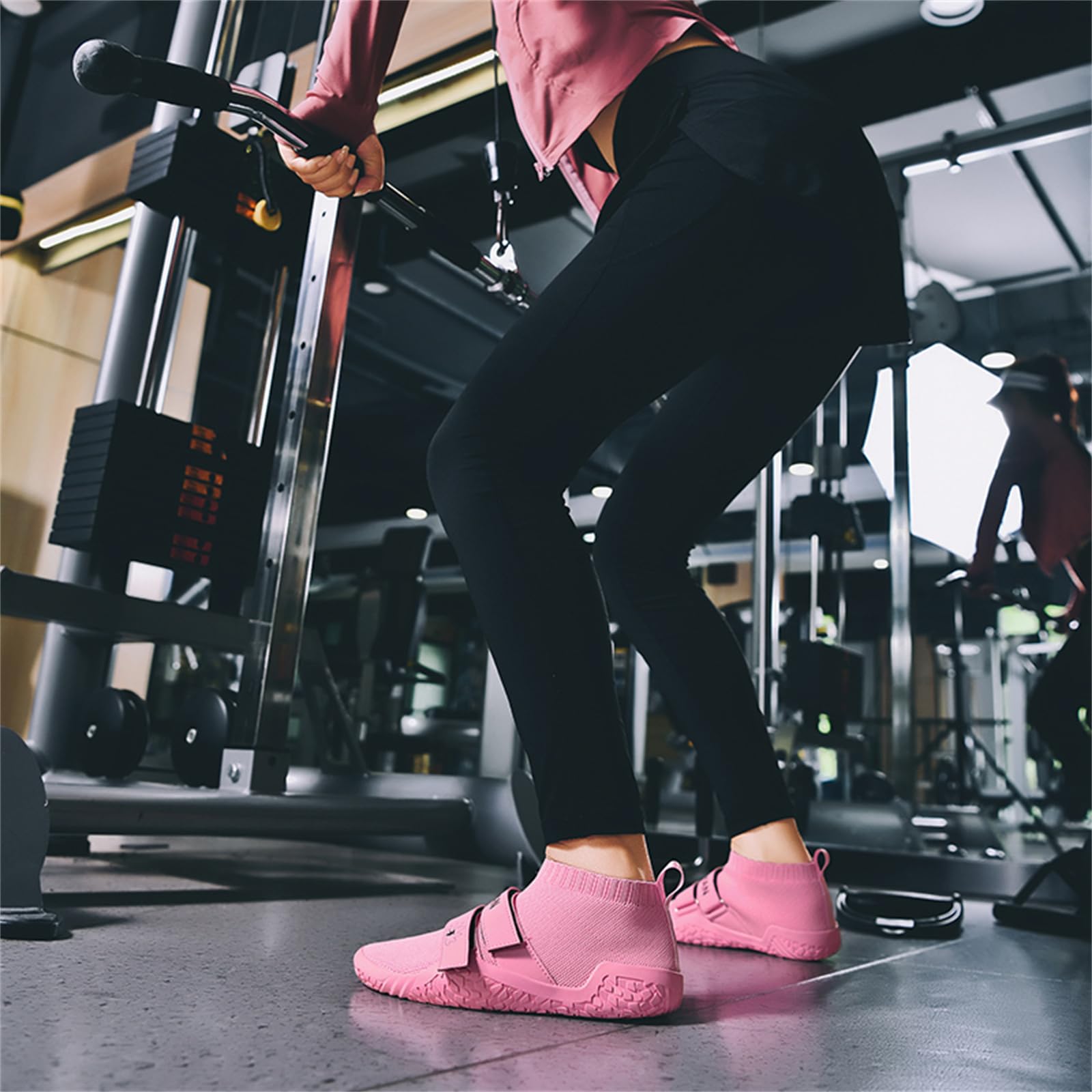 JiuQing Deadlift Chaussures Hommes Femmes Pieds Nus Yoga Chaussette Chaussures Chaussures Fitness Cross-Trainer Sneaker pour Gym Squat