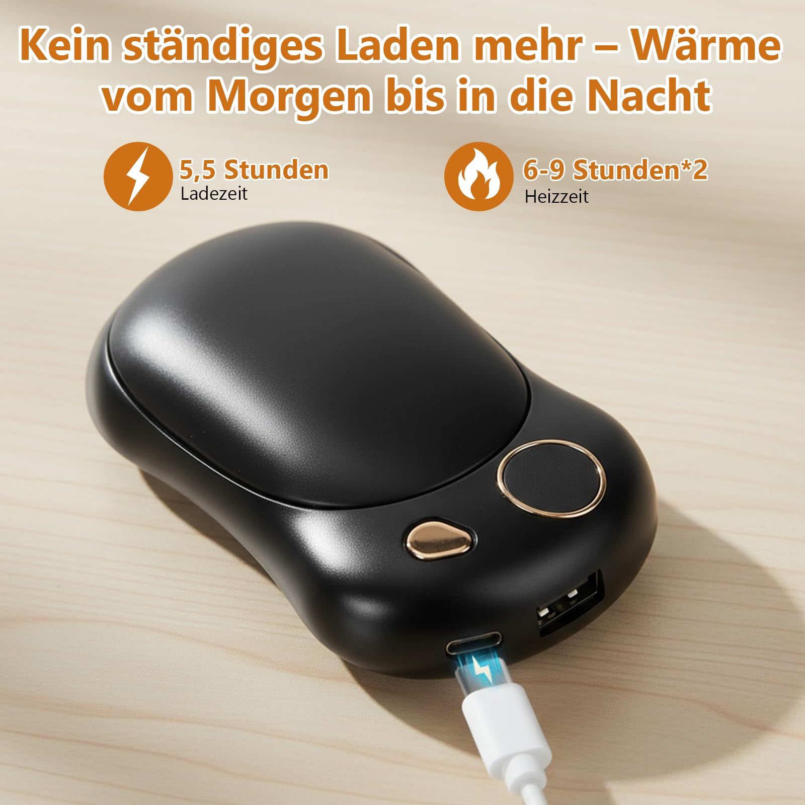OKYUK Handwärmer 2 Pack, Magnetisches Handwärmer Elektrisch Wiederaufladbar mit 5000 mAh Akkukapazität und 3 Stufen, Kann als Powerbank verwendet Werden, Perfektes für Camping und Geschenke