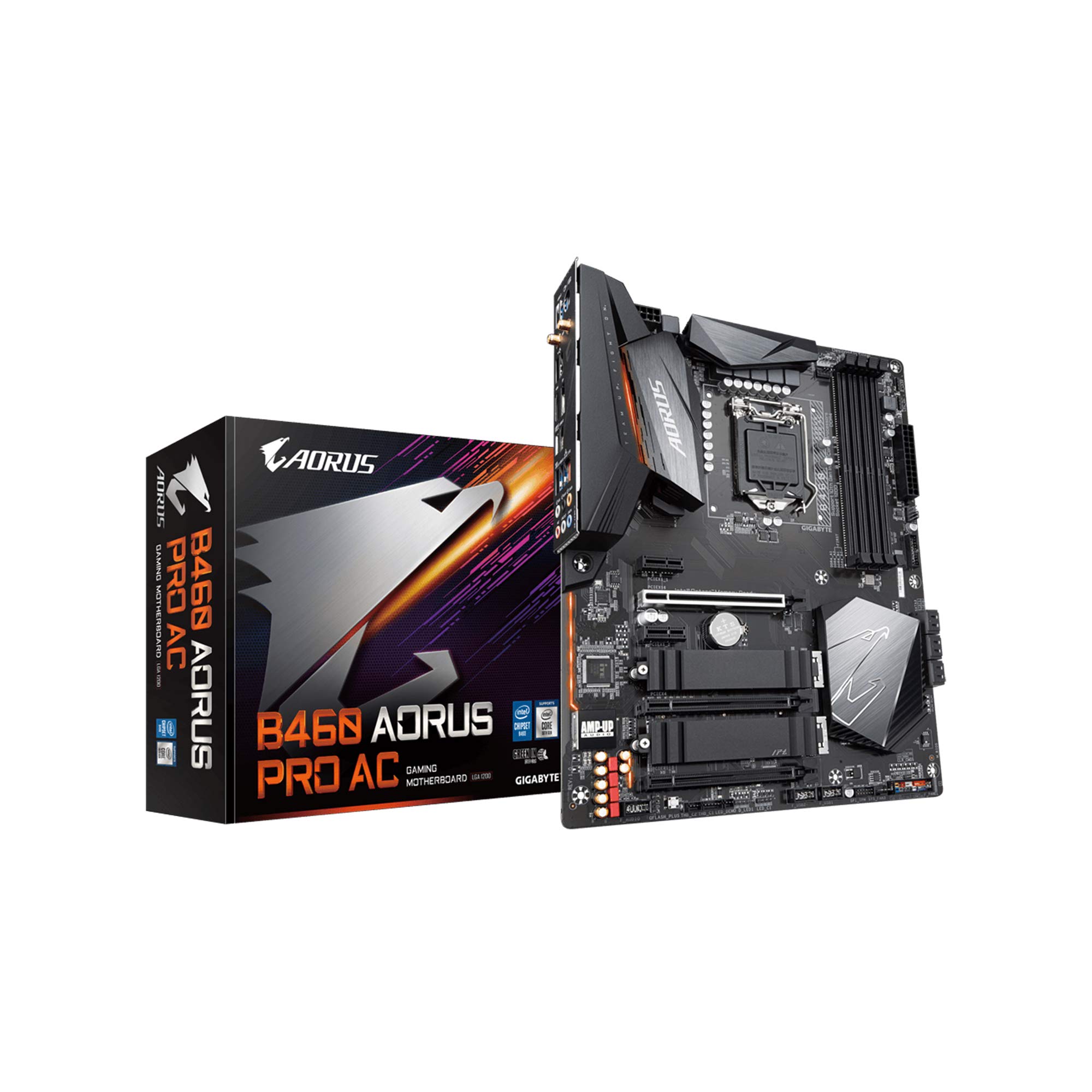 GIGABYTE B460 AORUS PRO AC Motherboard with CPU socket visible