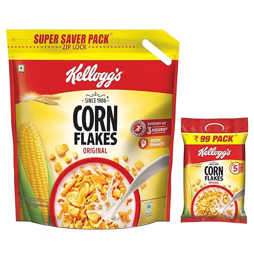 Kellogg's Corn Flakes Original Combo Pack | Kellogg's Corn Flakes Original 1200g | Kellogg's Corn Flakes Original 275/290g | High in Iron | High in B Group Vitamins | Breakfast Cereals | 1.47/1.49 kg