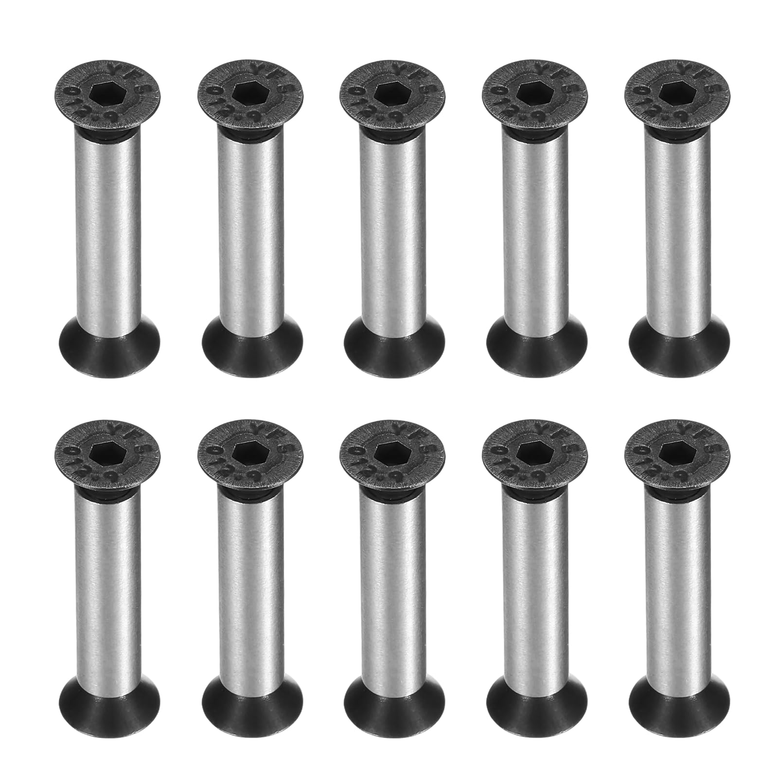 sourcing map 10pcs Knife Handle Screws 5x20mm Hex Sink Head Metal Pocket Knife Pivot Pin