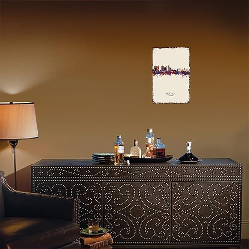 Miniatura 5 de Montreal Skyline Canada Vintage City Landscape - Letrero de lata de metal, carteles de estaño retro para hombre, cueva, bar, garaje, habitación,