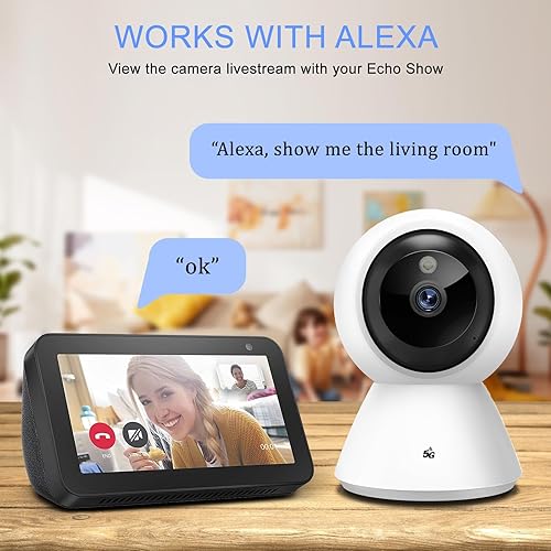 Miniatura 6 de BJR Cámara de seguridad 2K HD para interiores, cámara WiFi 5G y 2.4G, cámara panorámica para mascotas con detección de movimiento, visión nocturna,