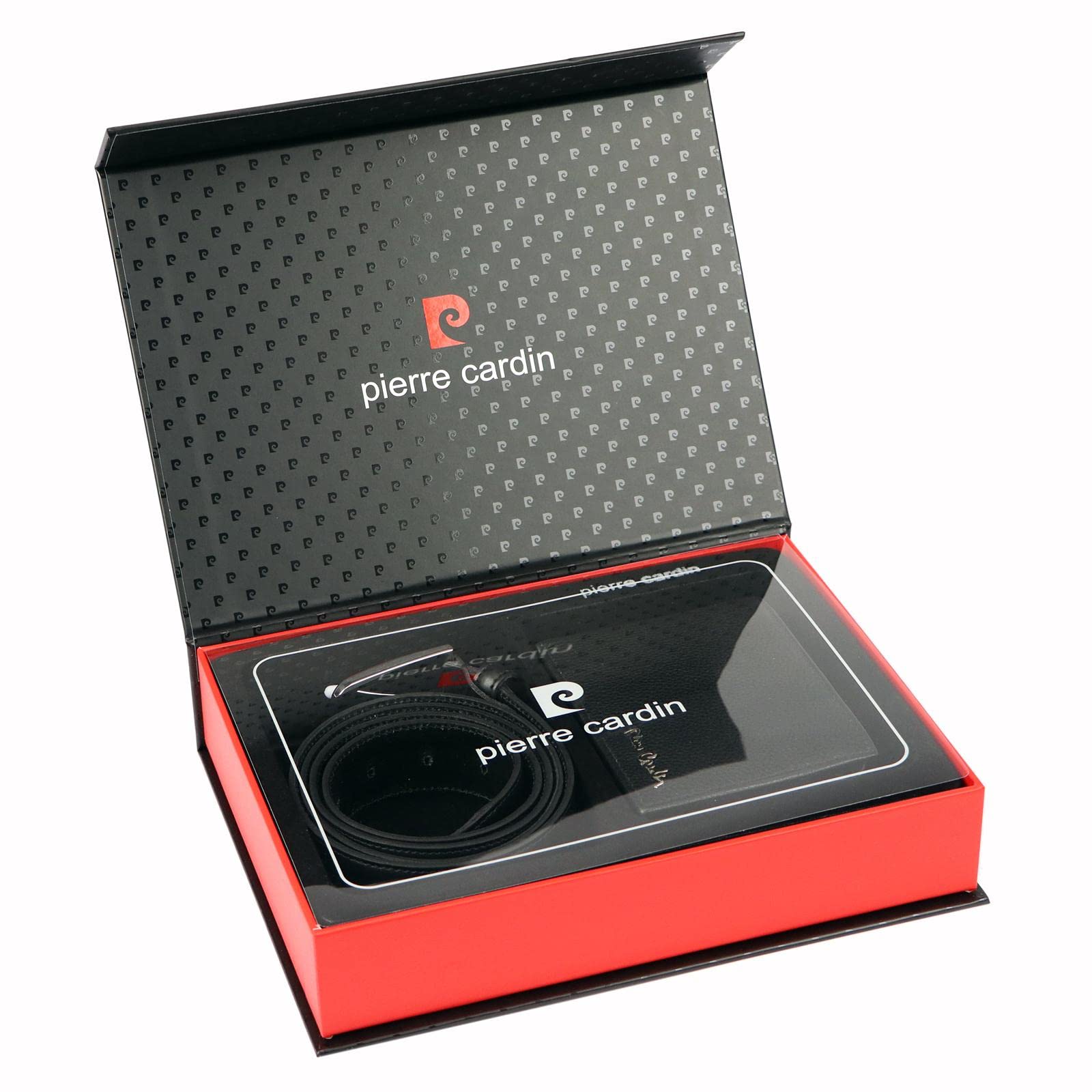 Pierre Cardin Set Regalo da Uomo: Portafoglio e Cintura Elegante in 100% Pelle Naturale - Minimalista per Natale, Anniversario, Compleanno - in Scatola, Cintura 120 cm