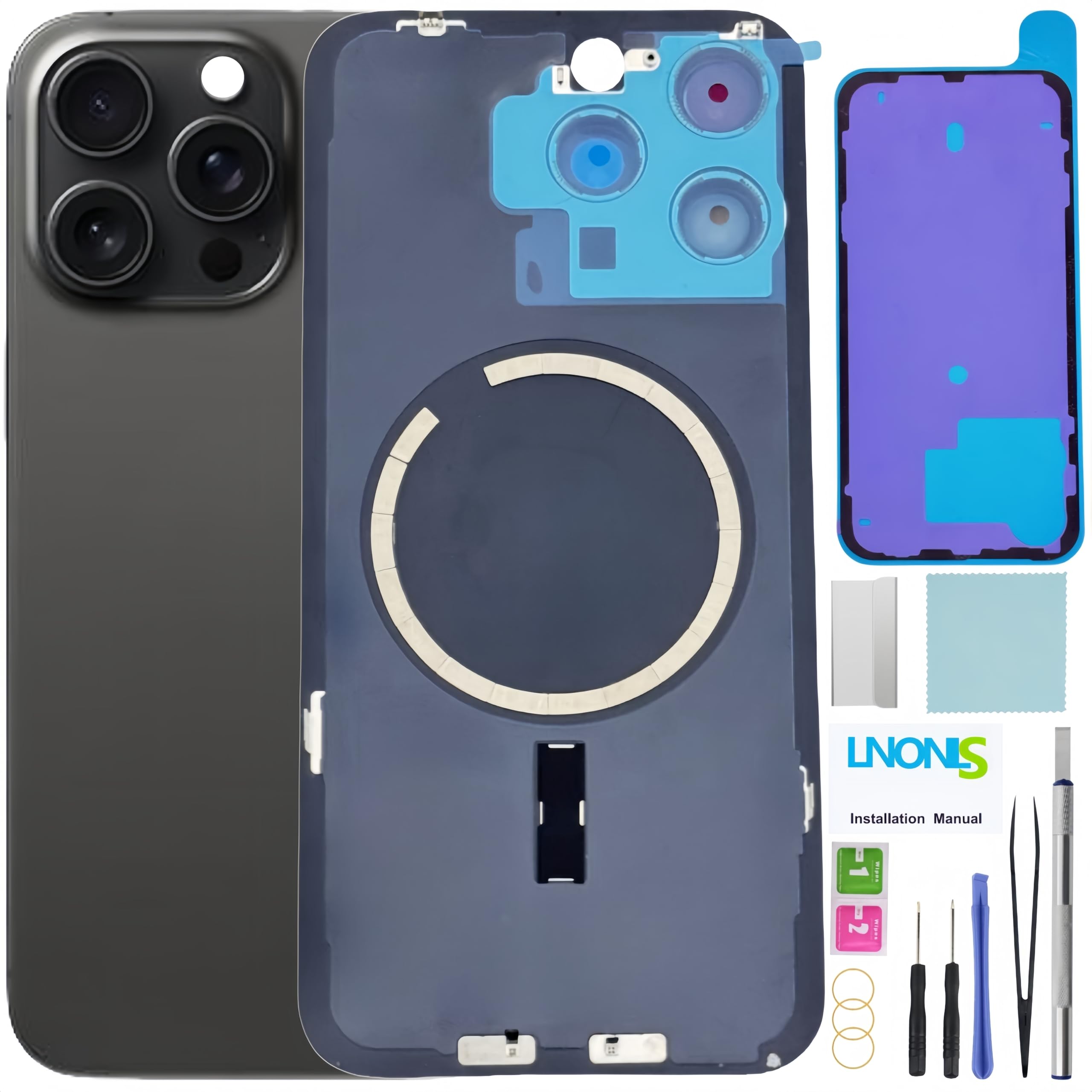 Amazon | LNONLS 15 Pro Max バックガラス iPhone 15 Pro Max用 リア