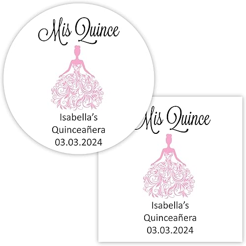 Miniatura 1 de Mis Quince Stickers, Quinceañera Labels, Glossy Labels/Stickers (#027-WH)