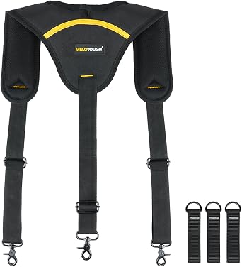 MELOTOUGH Construction Work Belt Padded Suspender Tool Belt Suspenders for Electrican Heavy Duty Big and Tall