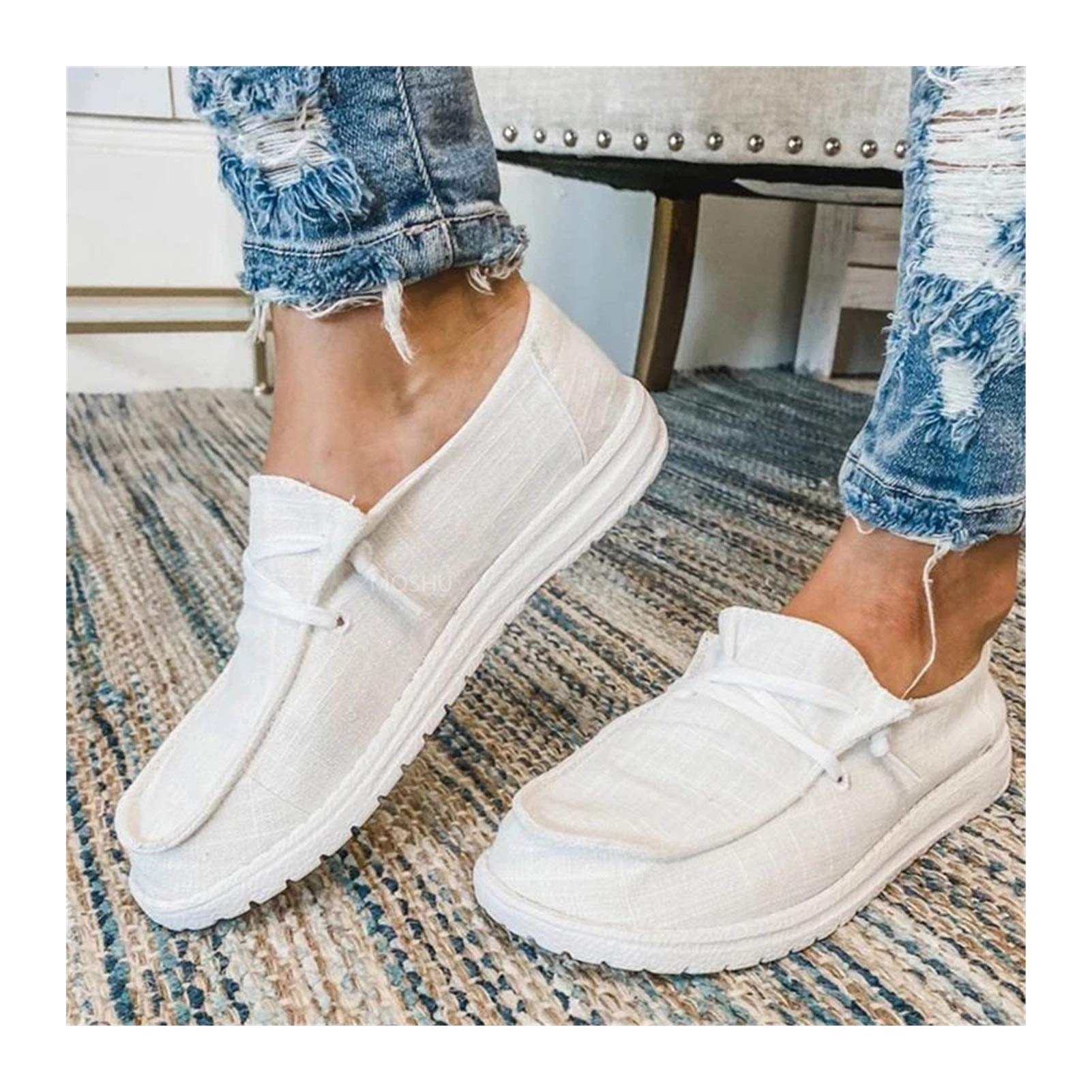 Amazon.com: HAYQ Moda Blanco Mujer Zapatillas Verano Leopardo Zapatos de  Lona para Mujer Zapatos de Mujer Puntera Redonda Zapatillas Zapatillas  Zapatillas de deporte (Color: Blanco, Tamaño: 5) : Ropa, Zapatos y Joyería