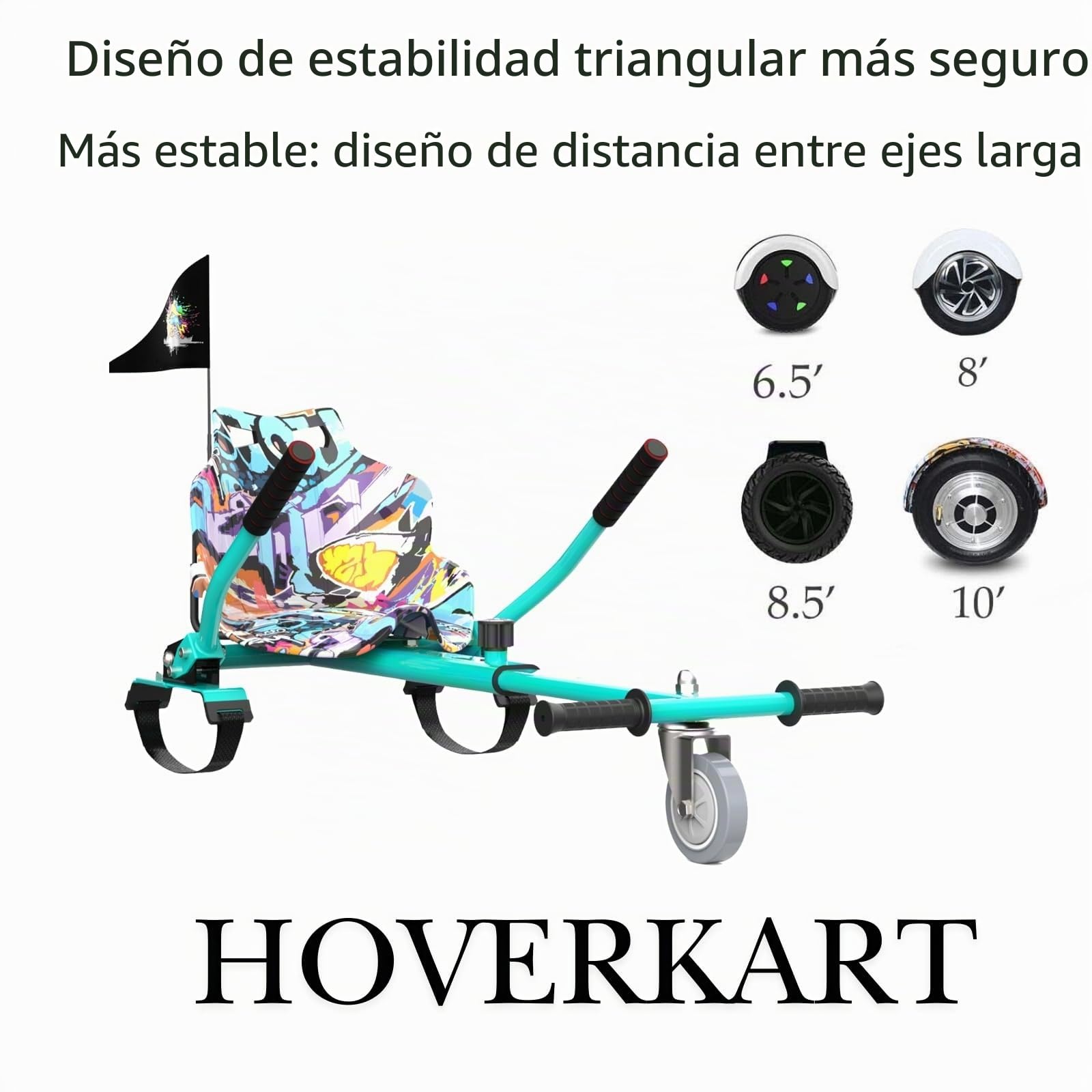 Asiento Hoverkart para Scooter y Gokart – Hovergokart para hovergokart, verde asiento para hoverboards, asiento para hoverboard compatible con 6,5 pulgadas, 8,5 pulgadas y 10 pulgadas