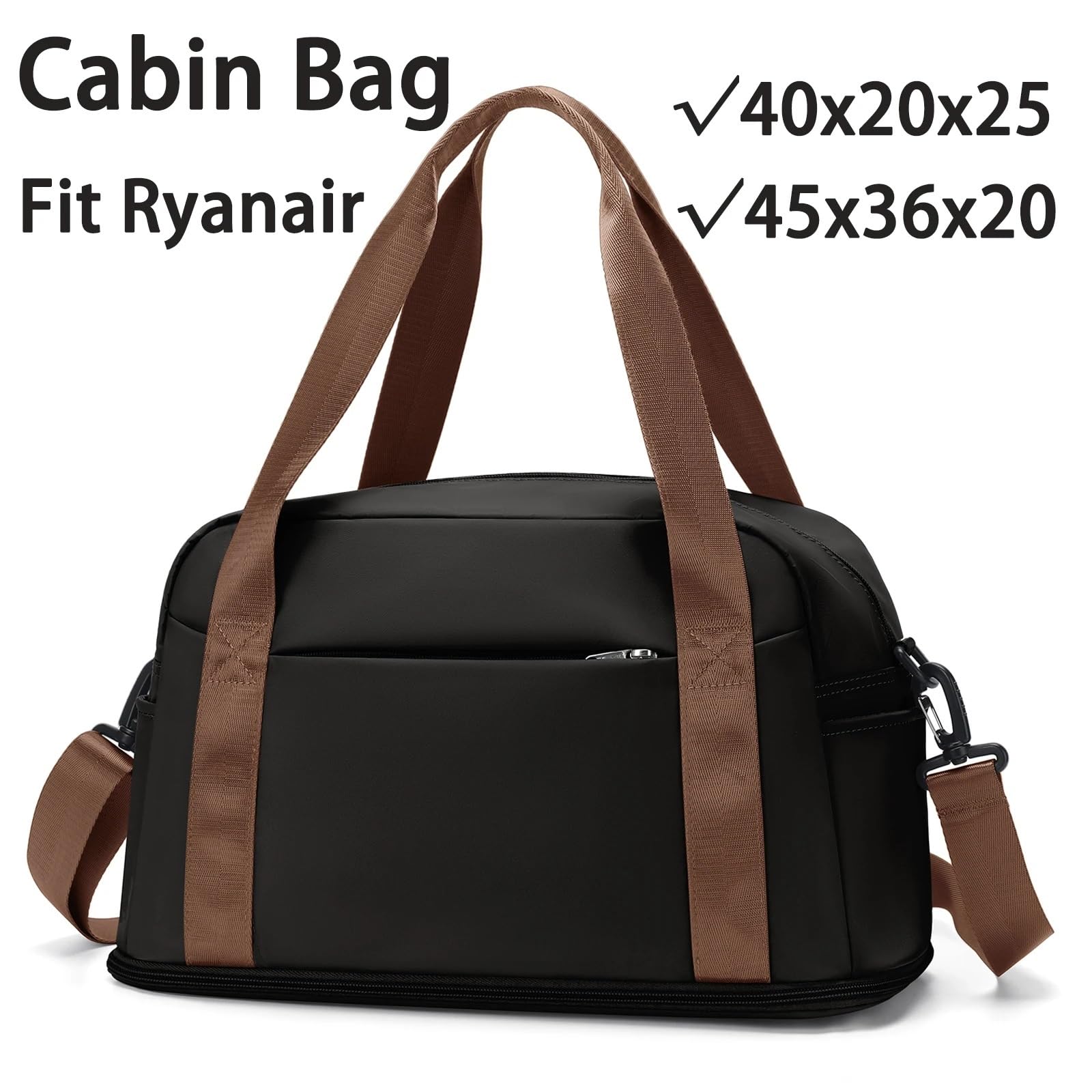 Reisetasche Großes maximales Handgepäck for Männer und Frauen, Sporttasche, Wochenendtasche, Reisetasche Travel Duffel Bag (Color : Black)