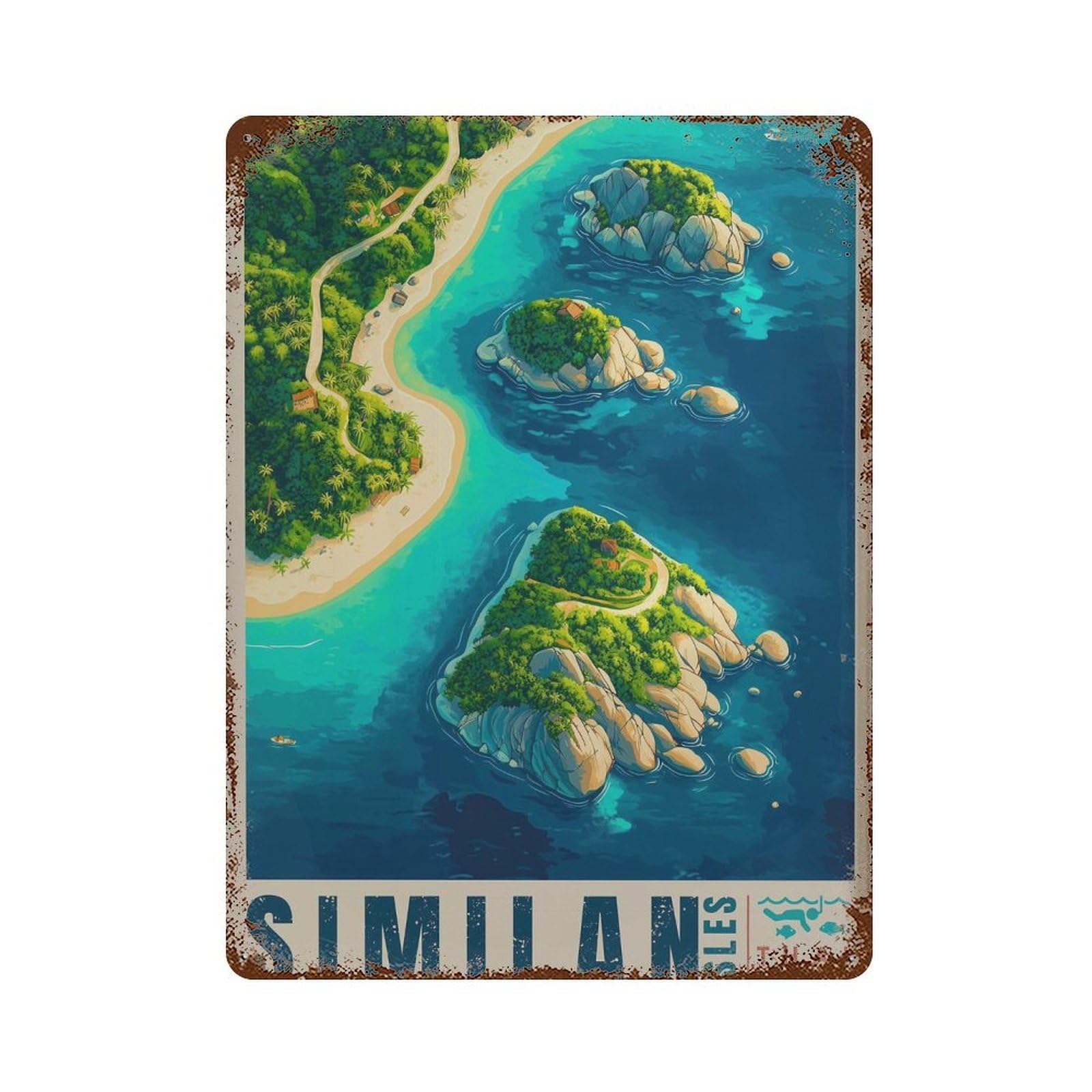 xiaoxiaoshen Similan Islands Travel Thailand Tropical Island (2) Wall Decor Art Metal Tin Poster Modern Home Decor Art Home Bar Shop Decorations Vintage Sign 40x30cm