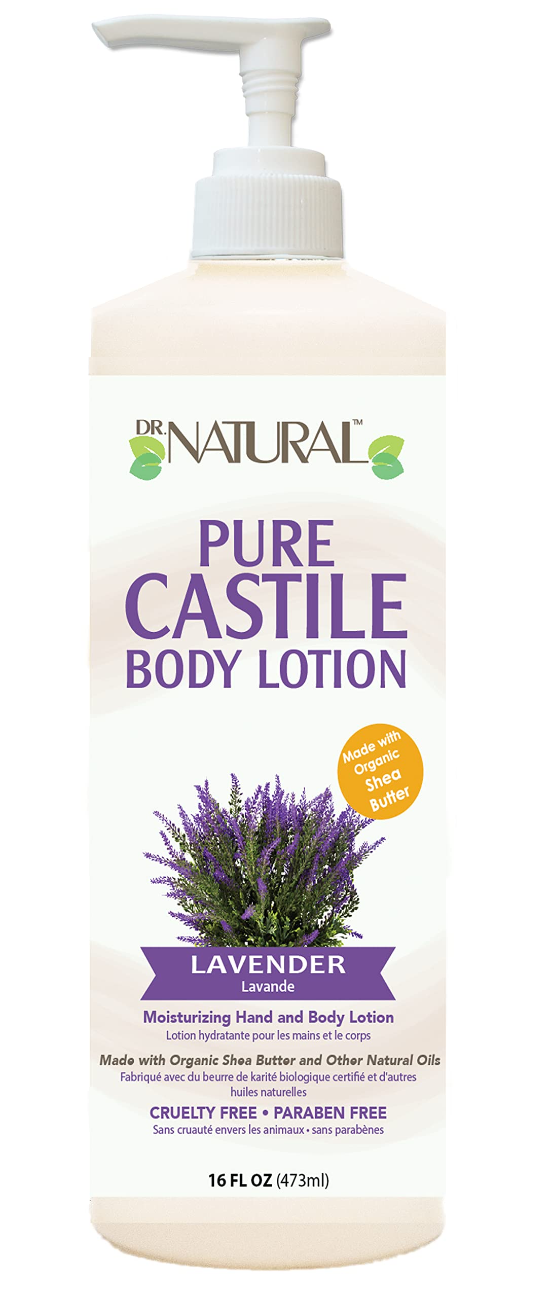 Dr Natural Castile Body Lotion - Deeply Moisturizing Body Butter with Shea Butter - Lotion for Women and