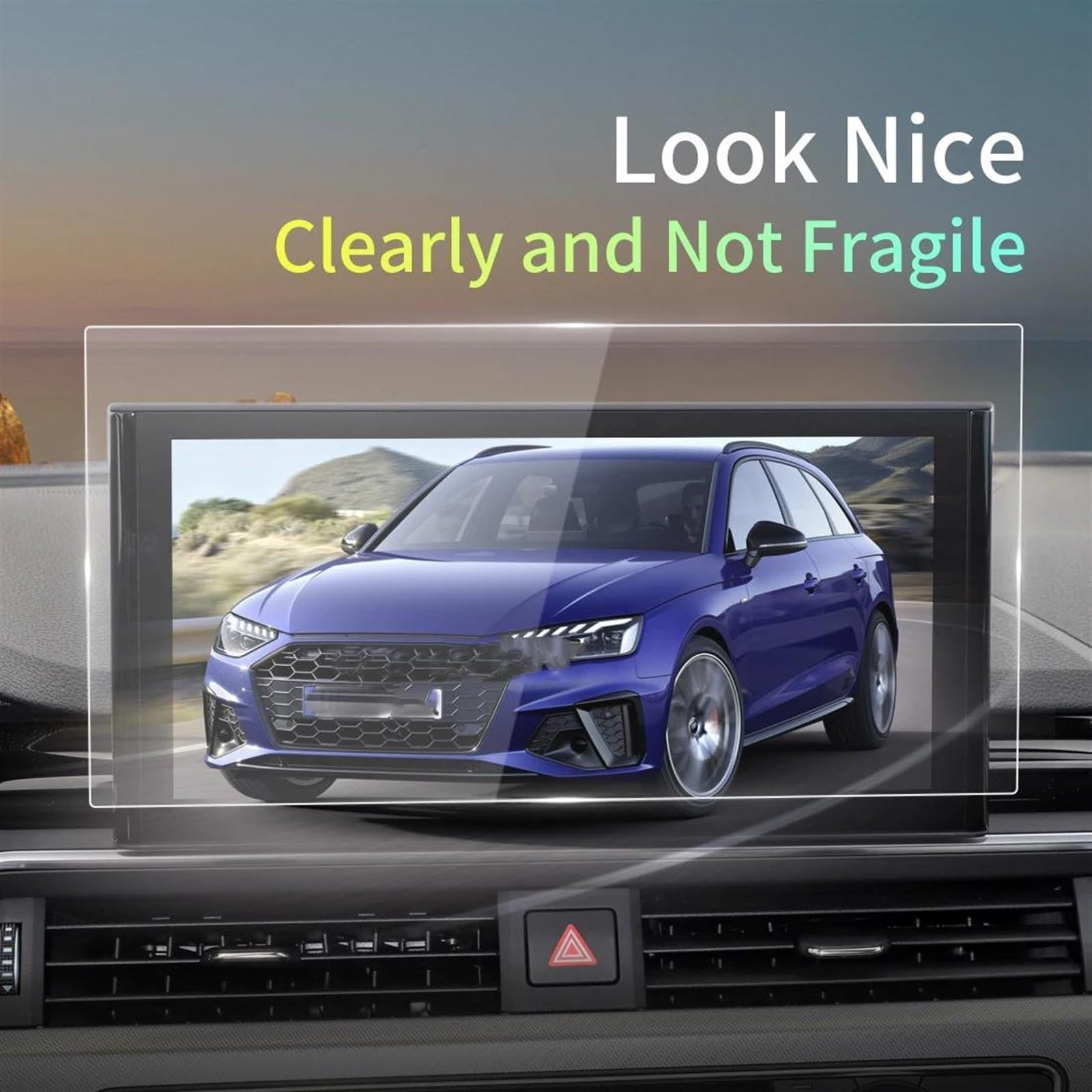Naklejki ochronne ze szkła hartowanego Carplay do A4 2023 (niebieski)