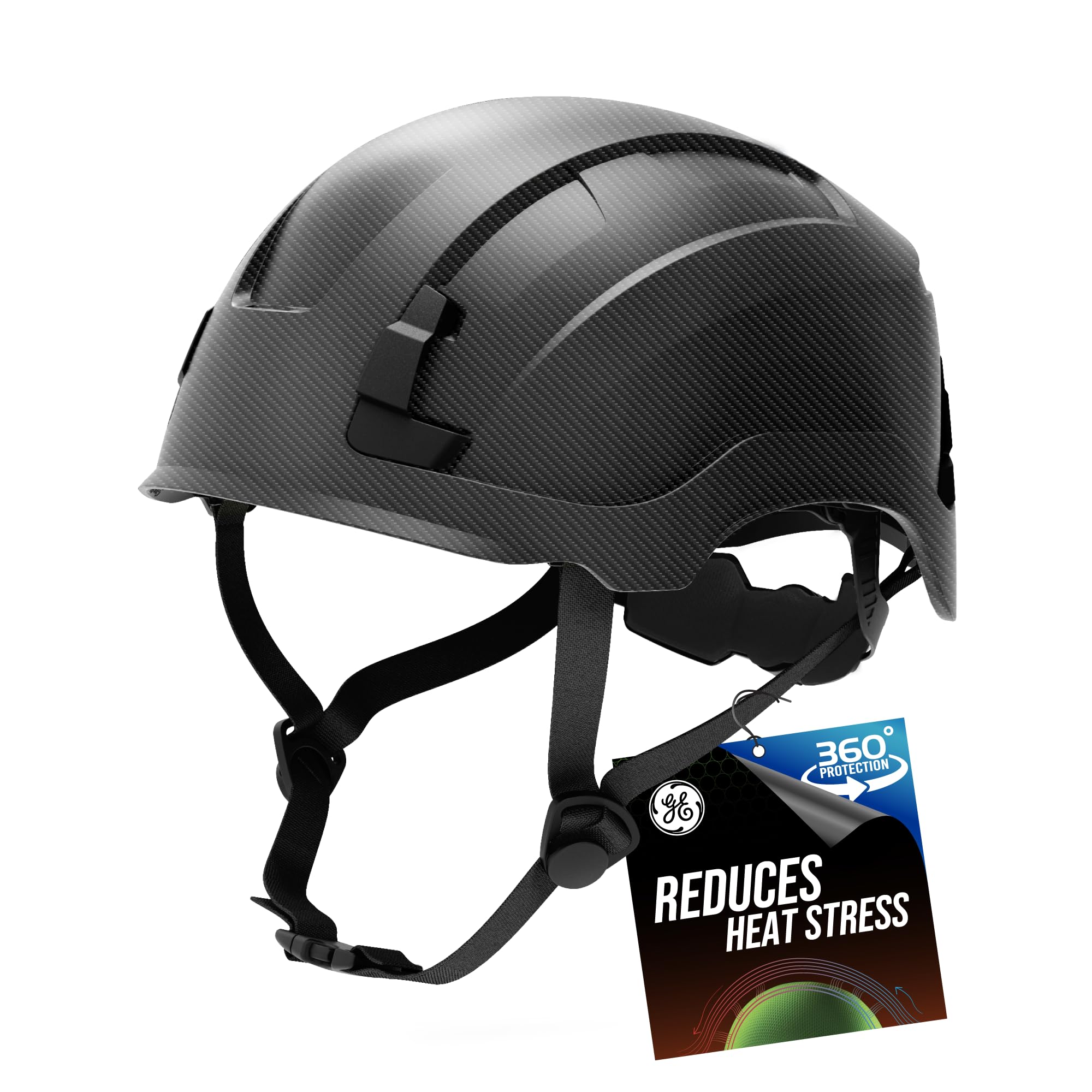 GE Casco di sicurezza: ANSI tipo 2, tecnologia avanzata di impatto, memory foam ultra confortevole, riduzione dello stress da calore, compatibile con accessori, classe C (ventilato) e classe E (non