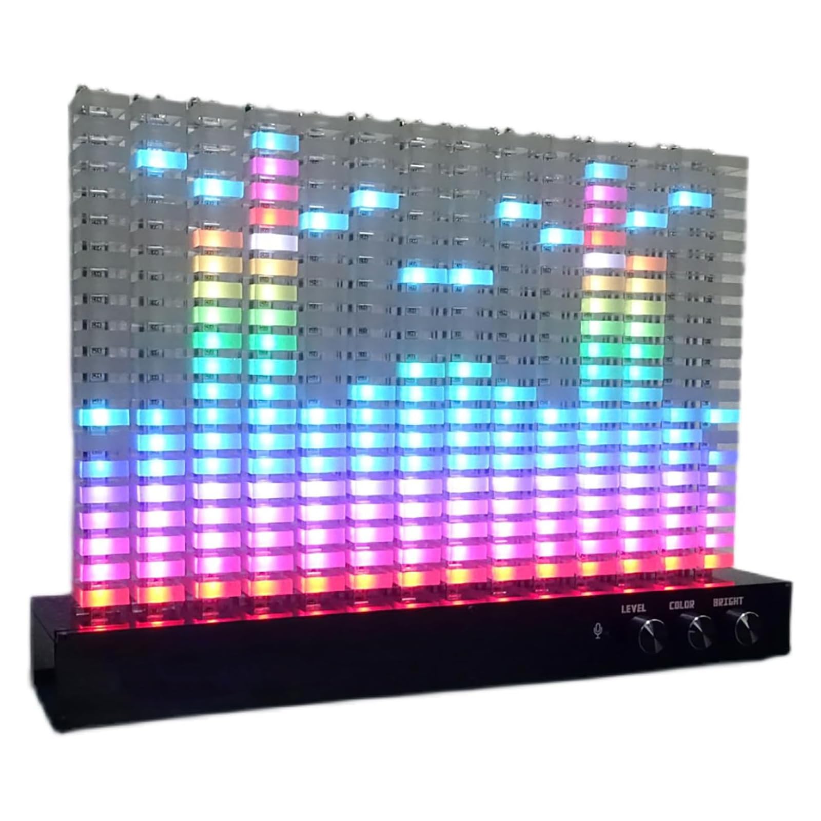 Analizzatore di Spettro Audio, Luce a LED per Spettro Musicale, 16 Milioni di Colori, Spettro a 14 Segmenti, Misuratori VU per Visualizzazione dello Spettro, per Feste/Camera da Letto/casa