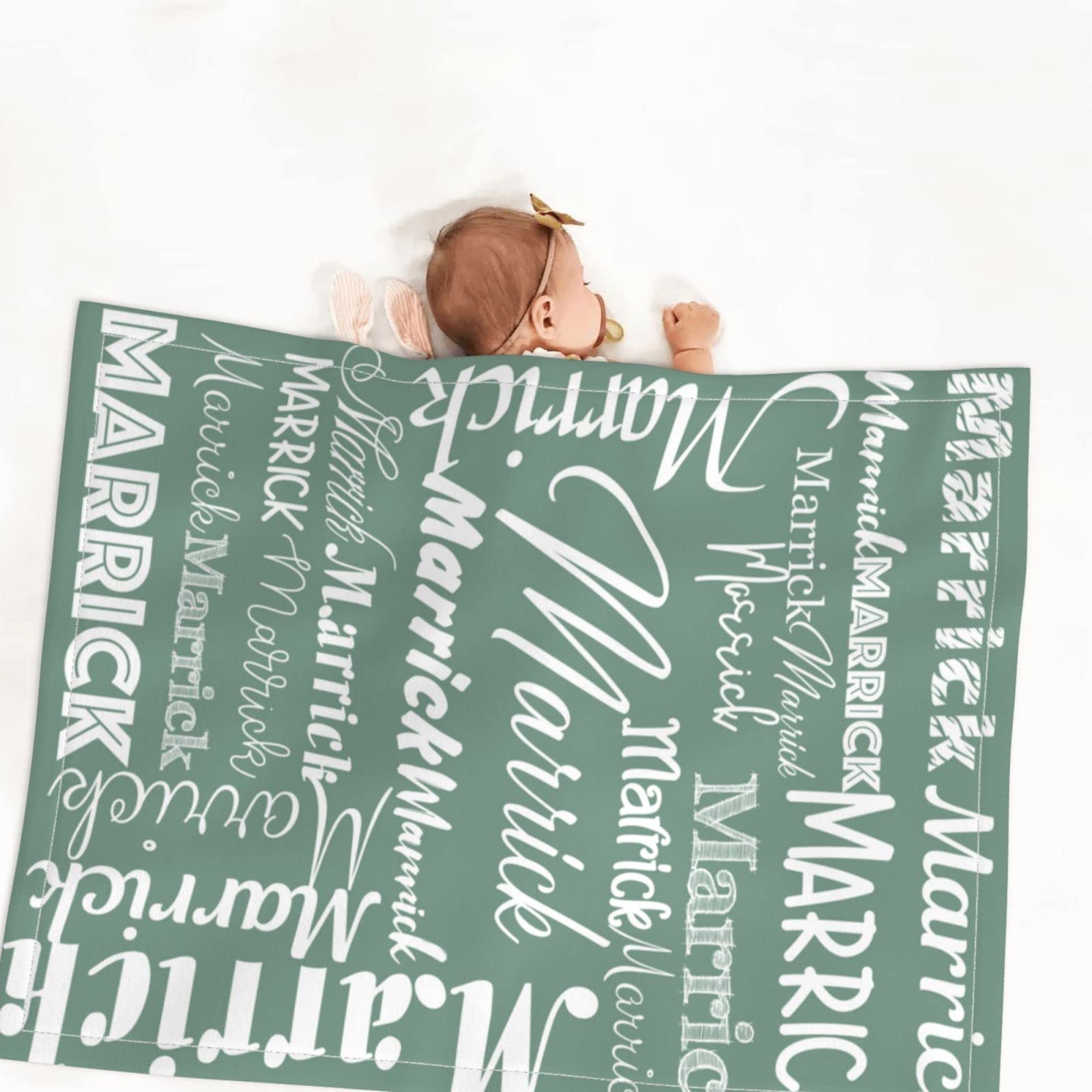Sweewind Personalized Baby Blanket - Custom Name With Crown & Floral Design, Multiple Sizes