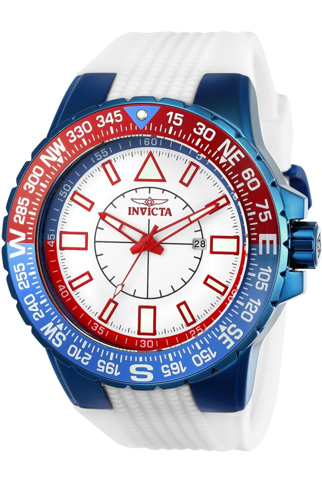 Invicta Aviator 23997 Herren Uhr - Wasserdicht - Analog - Quarzuhrwerk - Edelstahl mit weißen zifferblat - 52mm