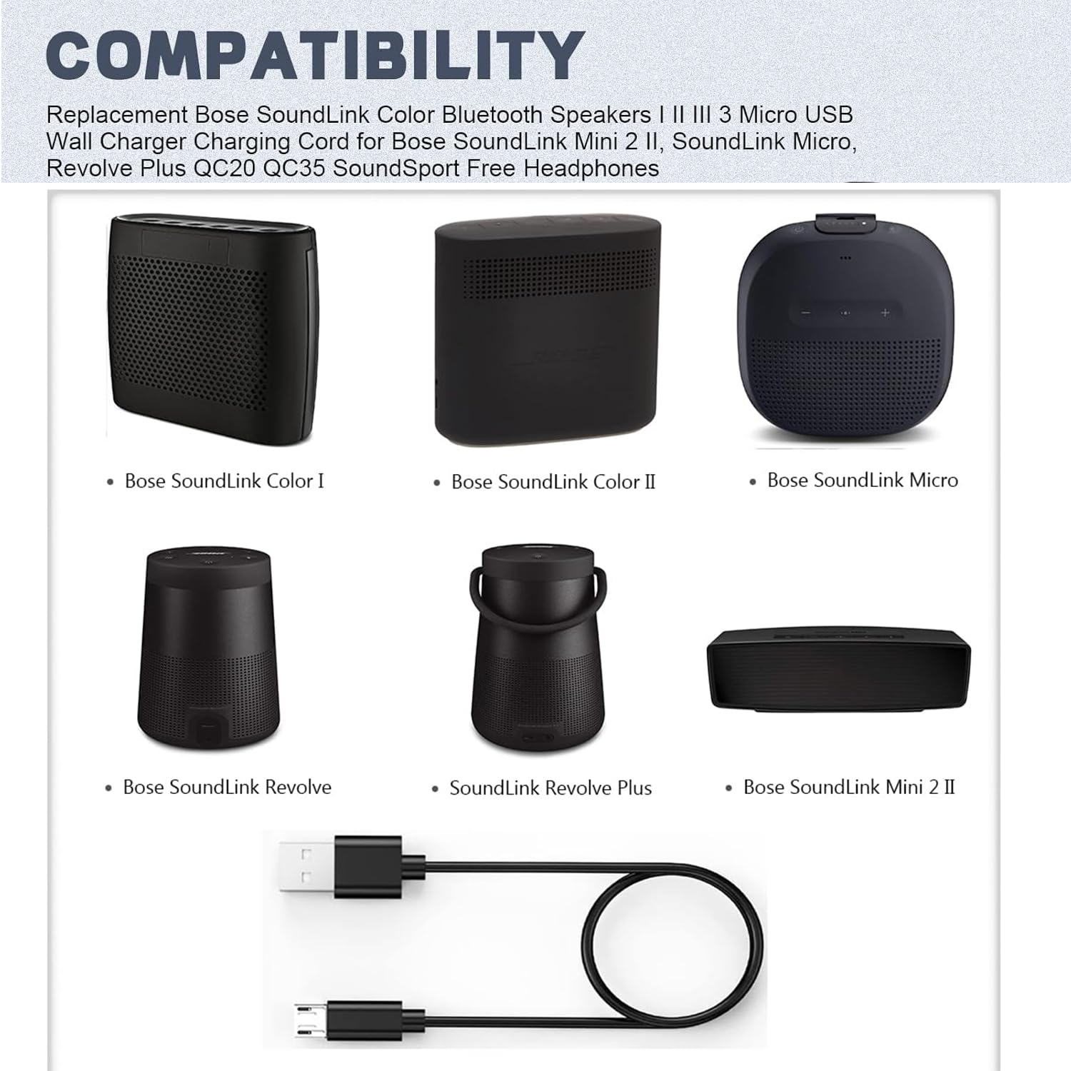 Amazon | マイクロUSB充電ケーブルコード。Bose SoundLinkカラー