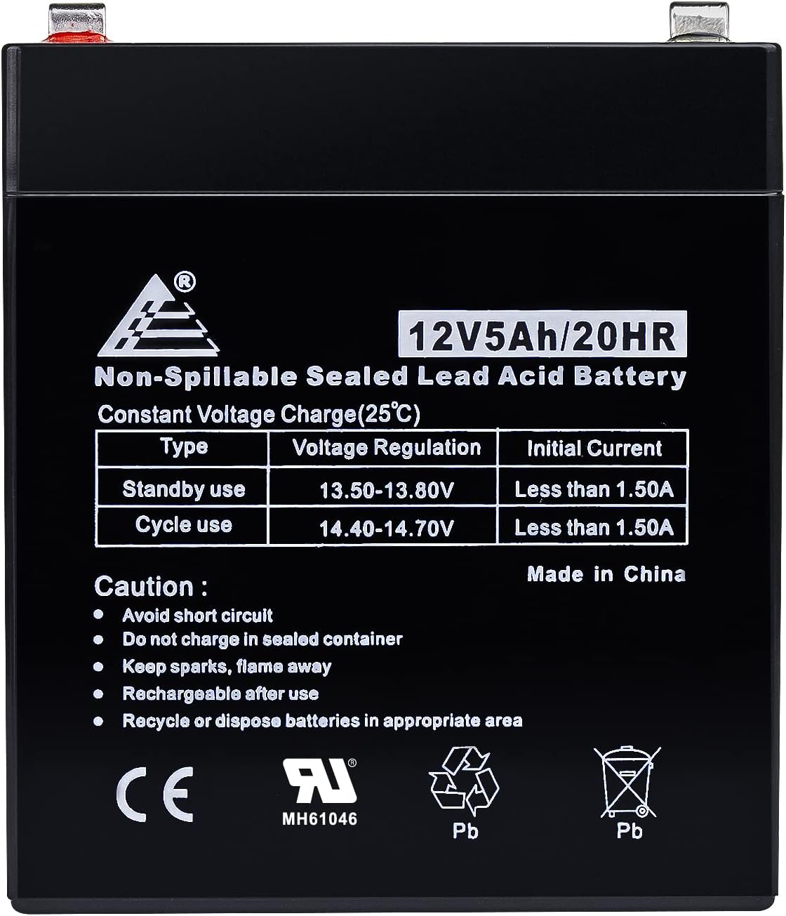 ECI Power 8 Pack: 12V 5AH VRLA AGM 12V 5AH Rechargeable Battery for LiftMaster 485LM/Craftsman 53918/Chamberlain 4228 Garage Door Opener, Security Alarm, etc