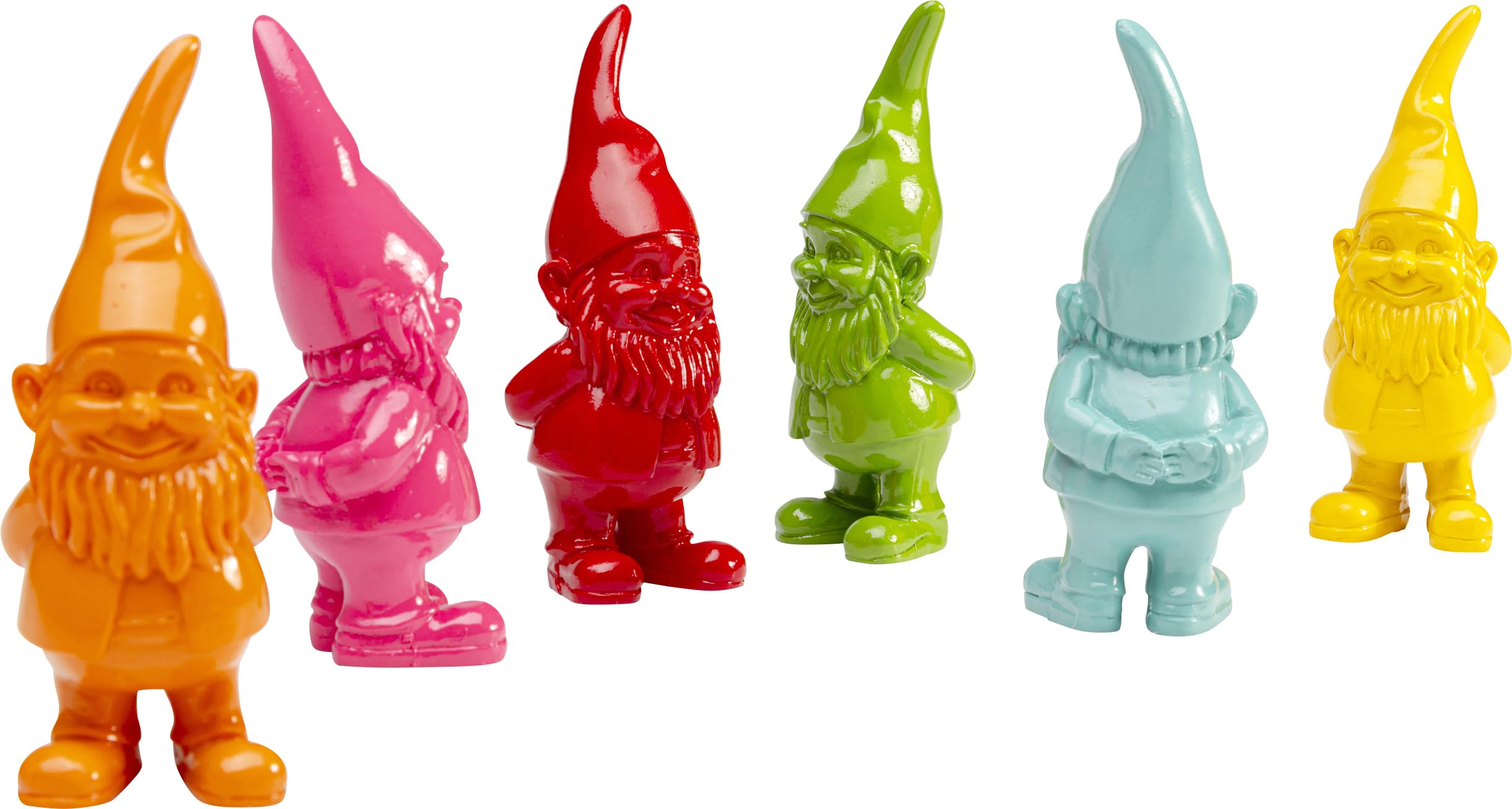 Kare Design Deco Figurine Dwarf Set 6pcs, Multicolor, 11x4x4 cm, Decorative Object, Funny Dwarfs Motif as Shelf or tabletop Decor, Living Room, Bedroom