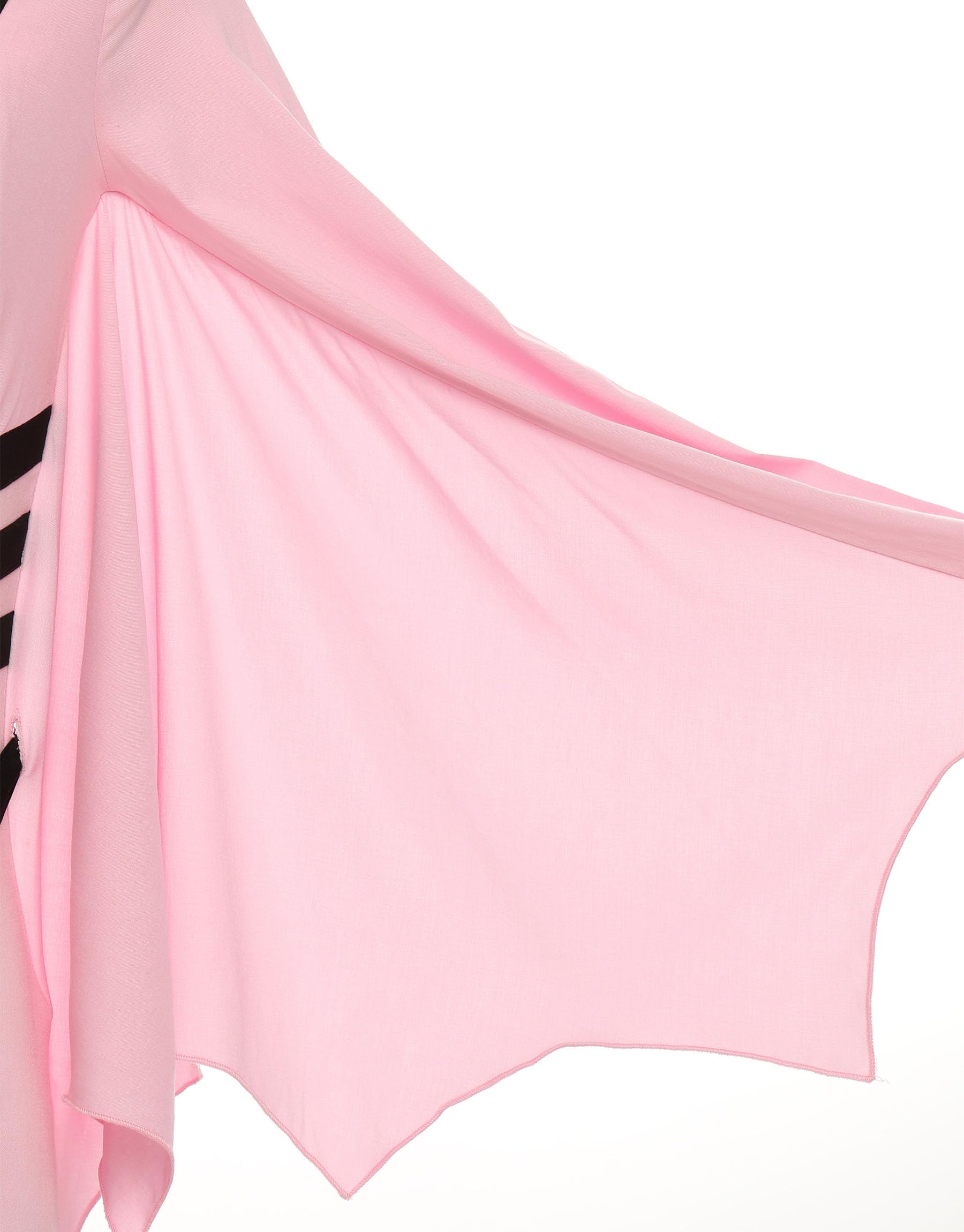 MEOWCOS Gothic Bodycon Dress Elegant Vampire Hood Dress Pink Slit Dress with Bat Hem Sleeves