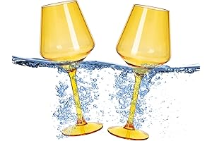 Floating Glass Wine Glasses | European Design | 15 oz