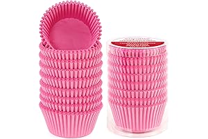 Caperci Standard Pink Cupcake Liners for Baking - Greaseproof Muffin Baking Cups