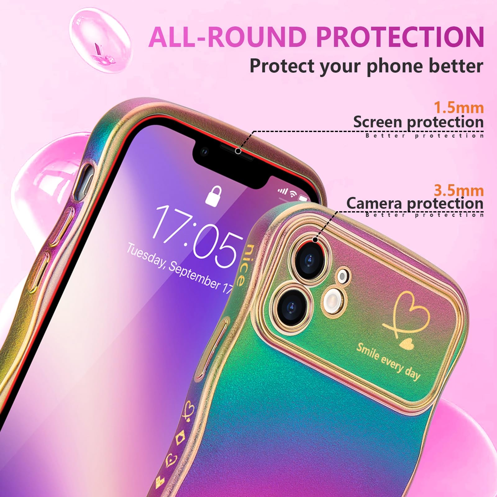 LCHULLE Compatibile con iPhone 14 Cover cuore d'amore