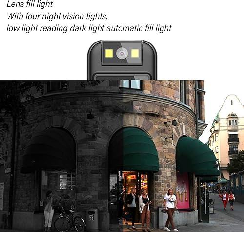 Miniatura 8 de Cámara de clip trasero de mano, Video de la cámara corporal, Grabador de aplicación de la ley 1080p Cámara deportiva giratoria, Cámara pequeña de