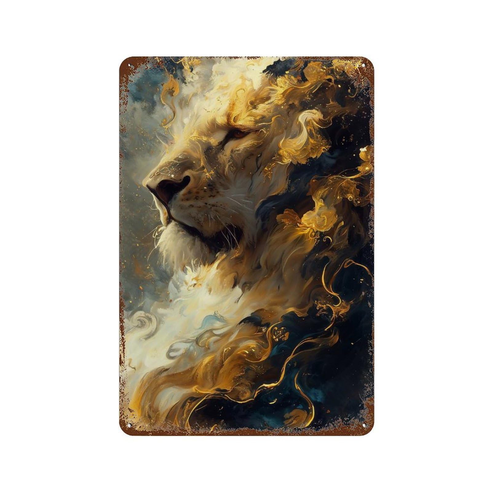 Garage Style Regal Roar Rusty Metal Tin Sign 11.8"x7.9", Classic Wall Plaque for Bar And Workshop