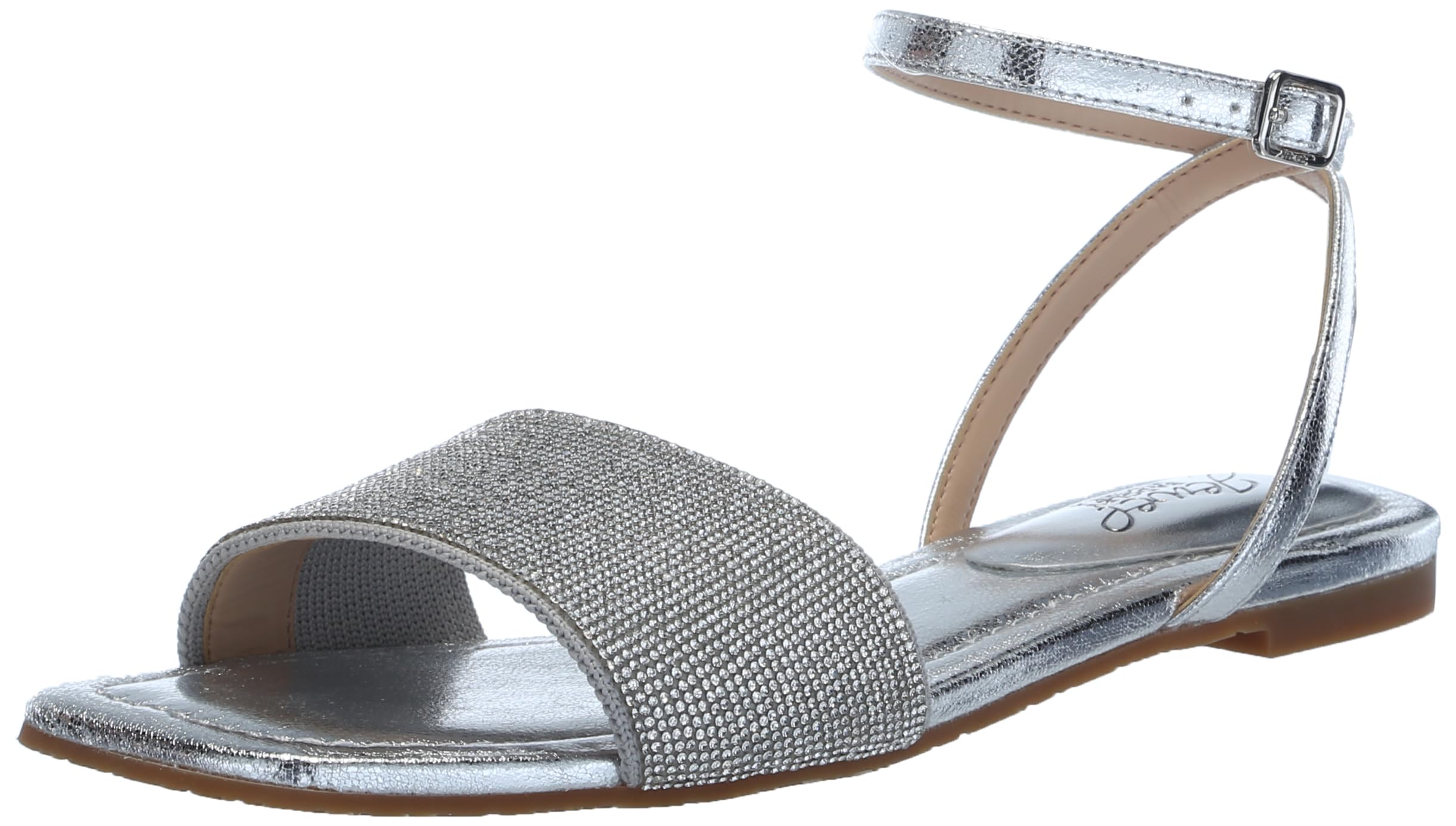 Jewel Badgley MischkaHadley Flat Sandals with Ankle Strap