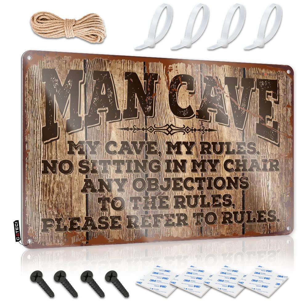 Decorations Nice Grunge Man Cave Rules For Western Bar - Rubber Customizable(30X40CM)